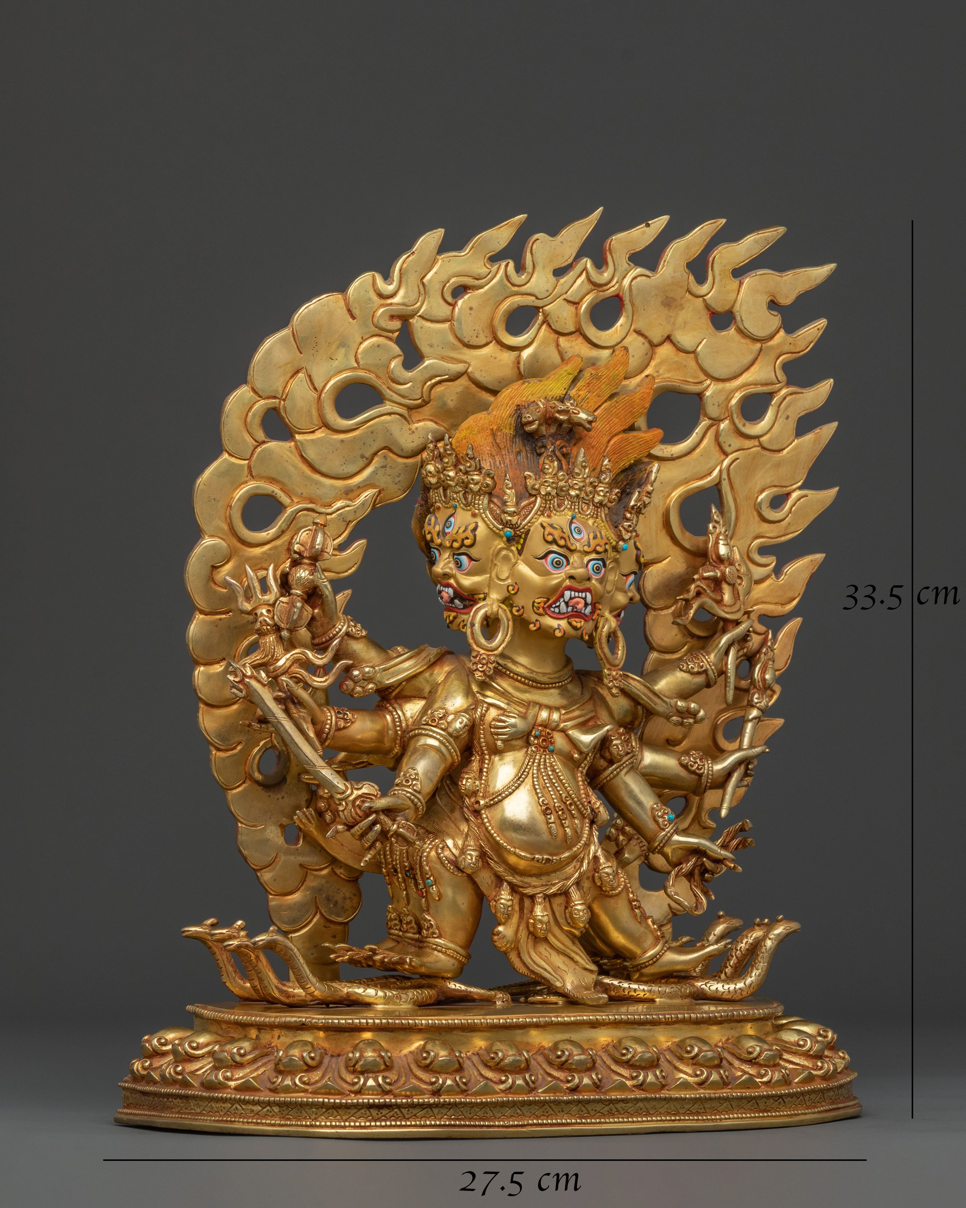 Hayagriva Sculpture: Fierce Protector in 24K Gold