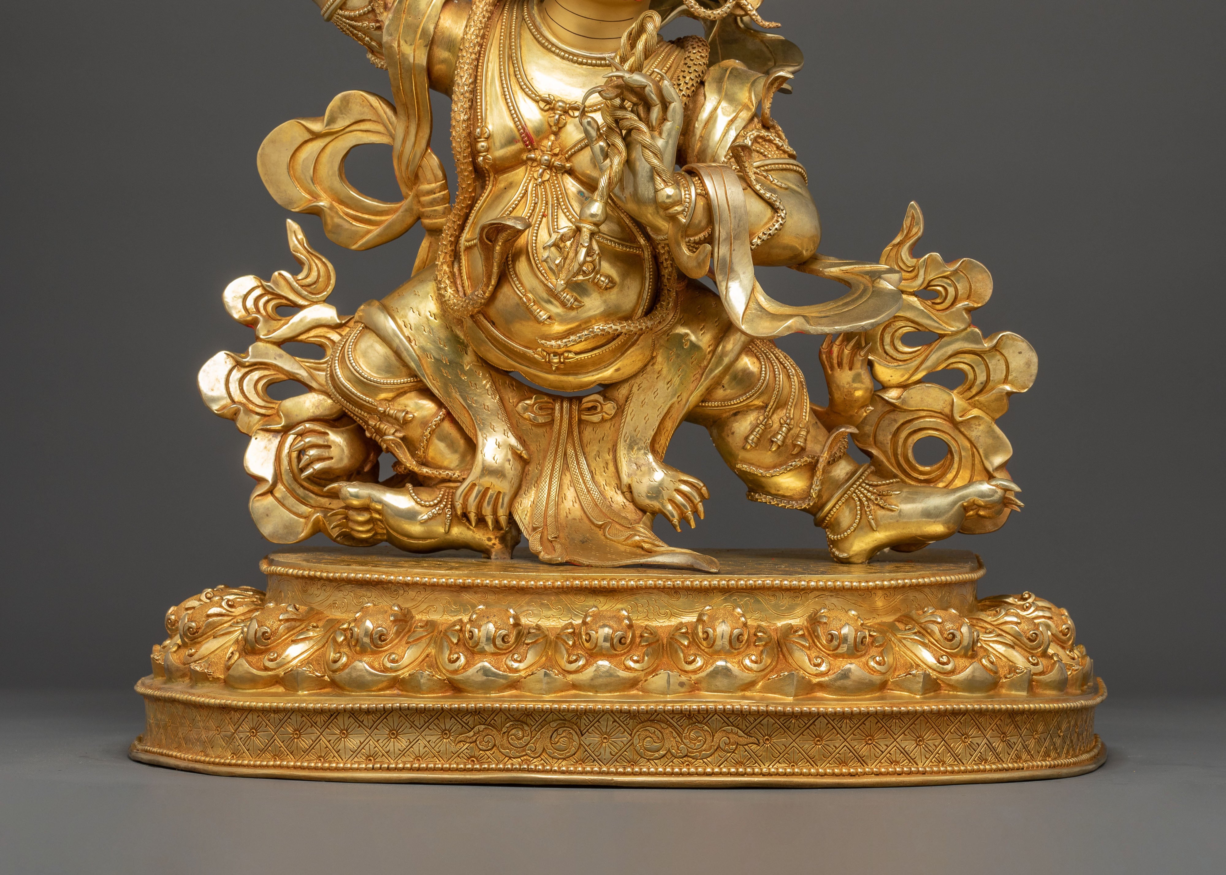 Vajrapani Gold Gilded Sculpture: Protector of the Buddha