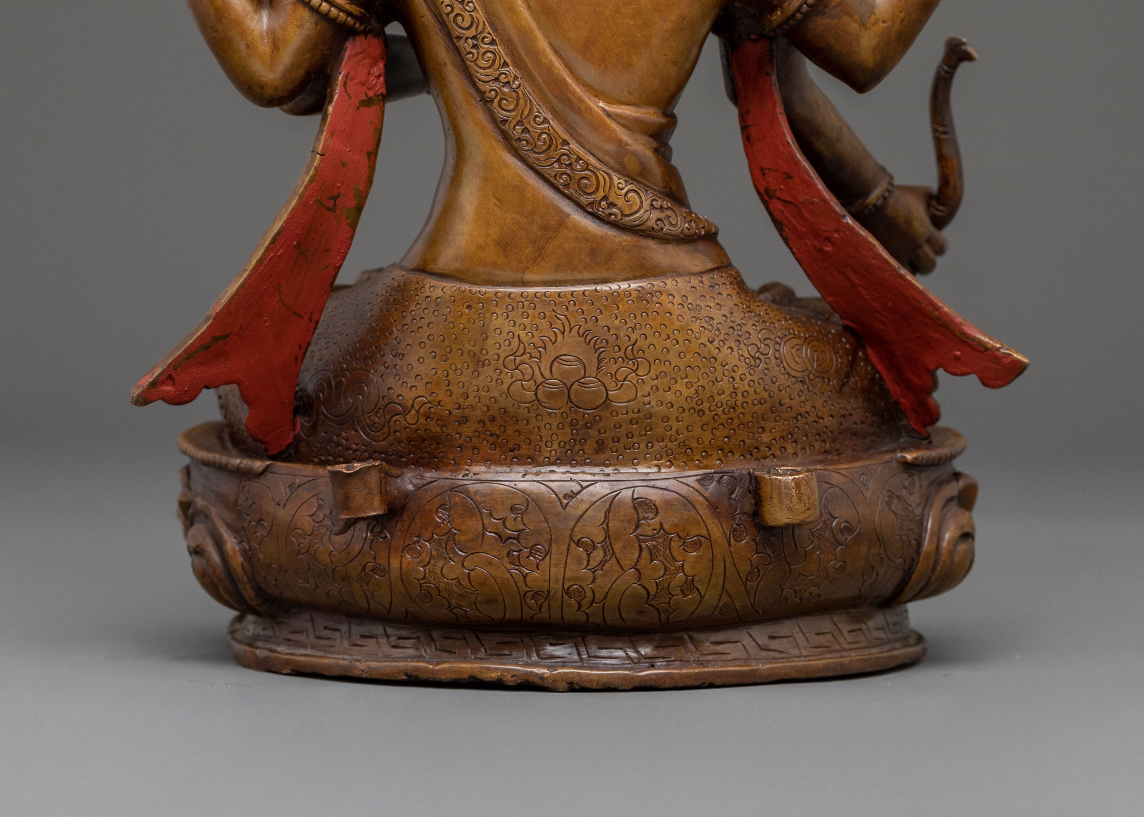 Handcrafted Maha Manjushri Wisdom Statue: Bodhisattva of Wisdom
