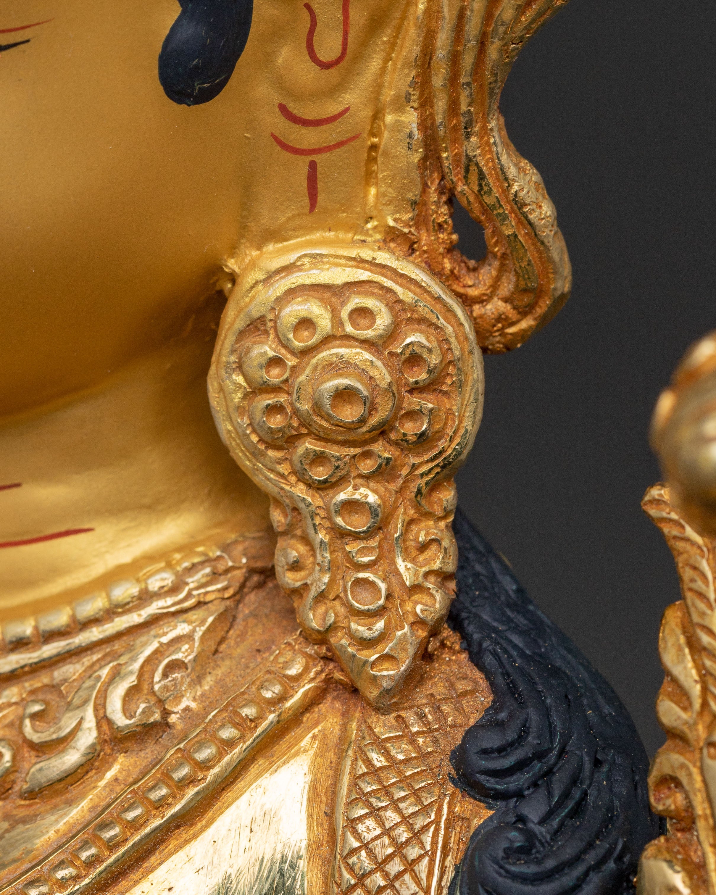Green Tara Statue with 24K Gold Gilding
