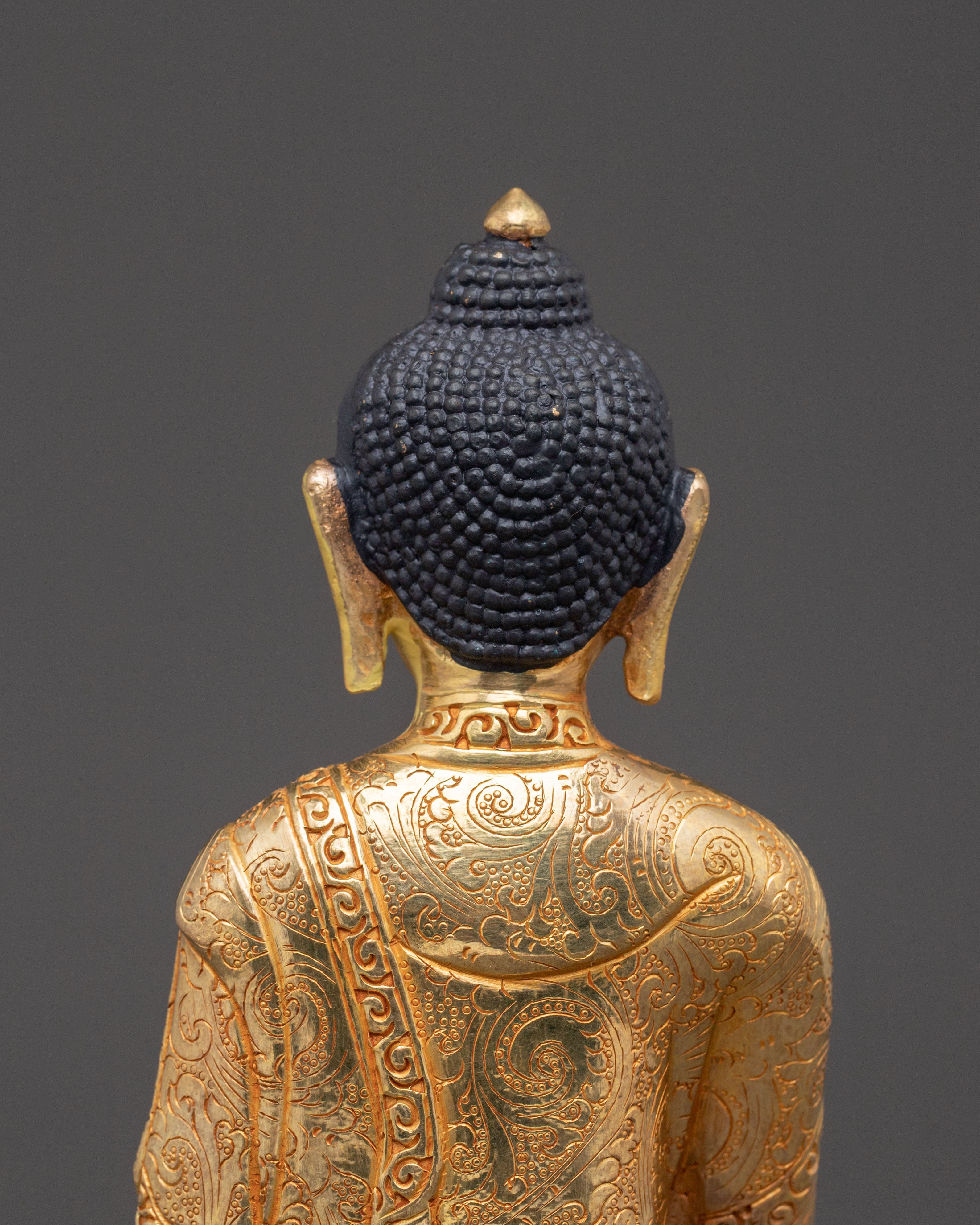 Serene Amitabha Buddha Statue - 24K Gold Gilded Art