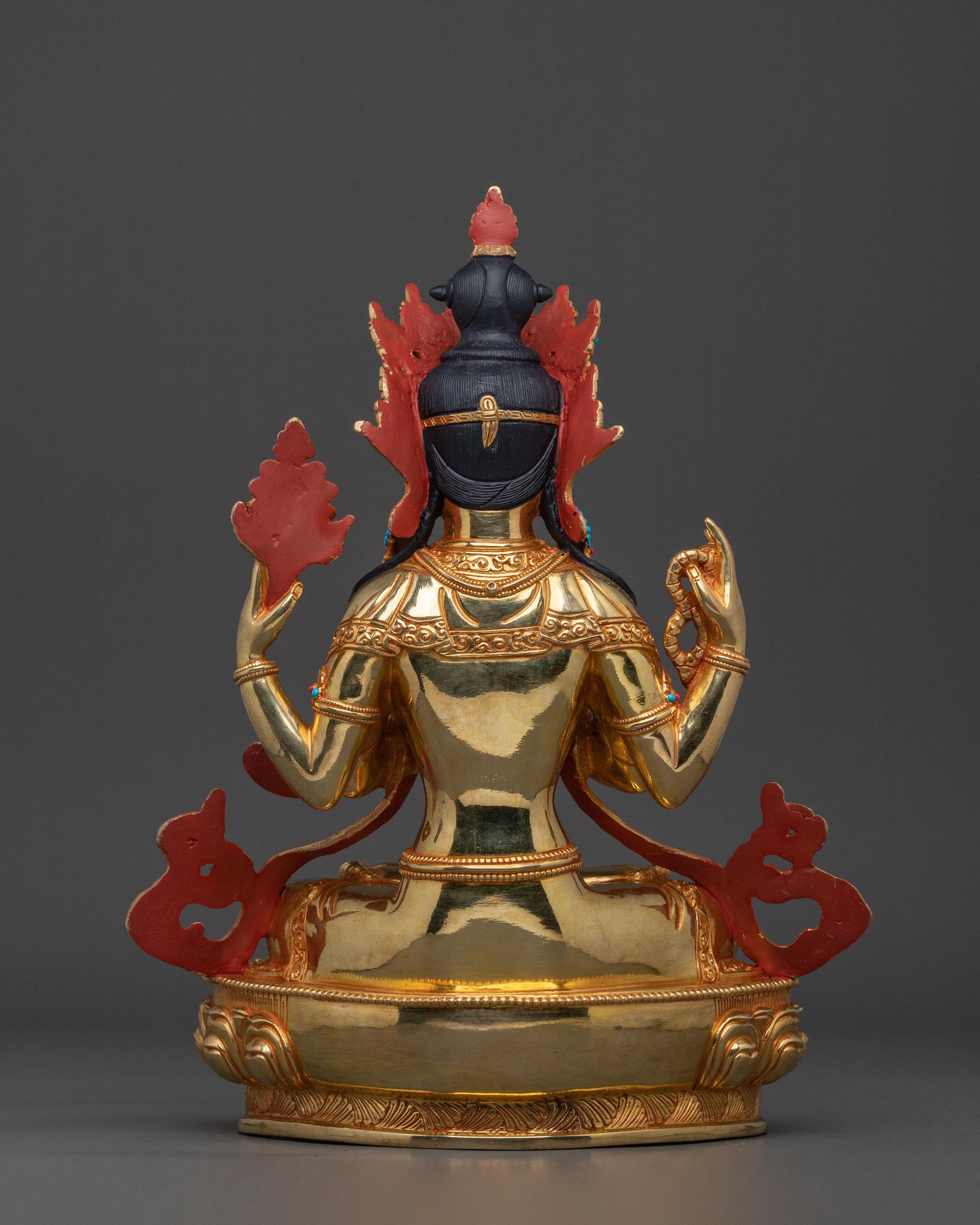 Himalayan Four Armed Chenrezig Statue | Home Decor