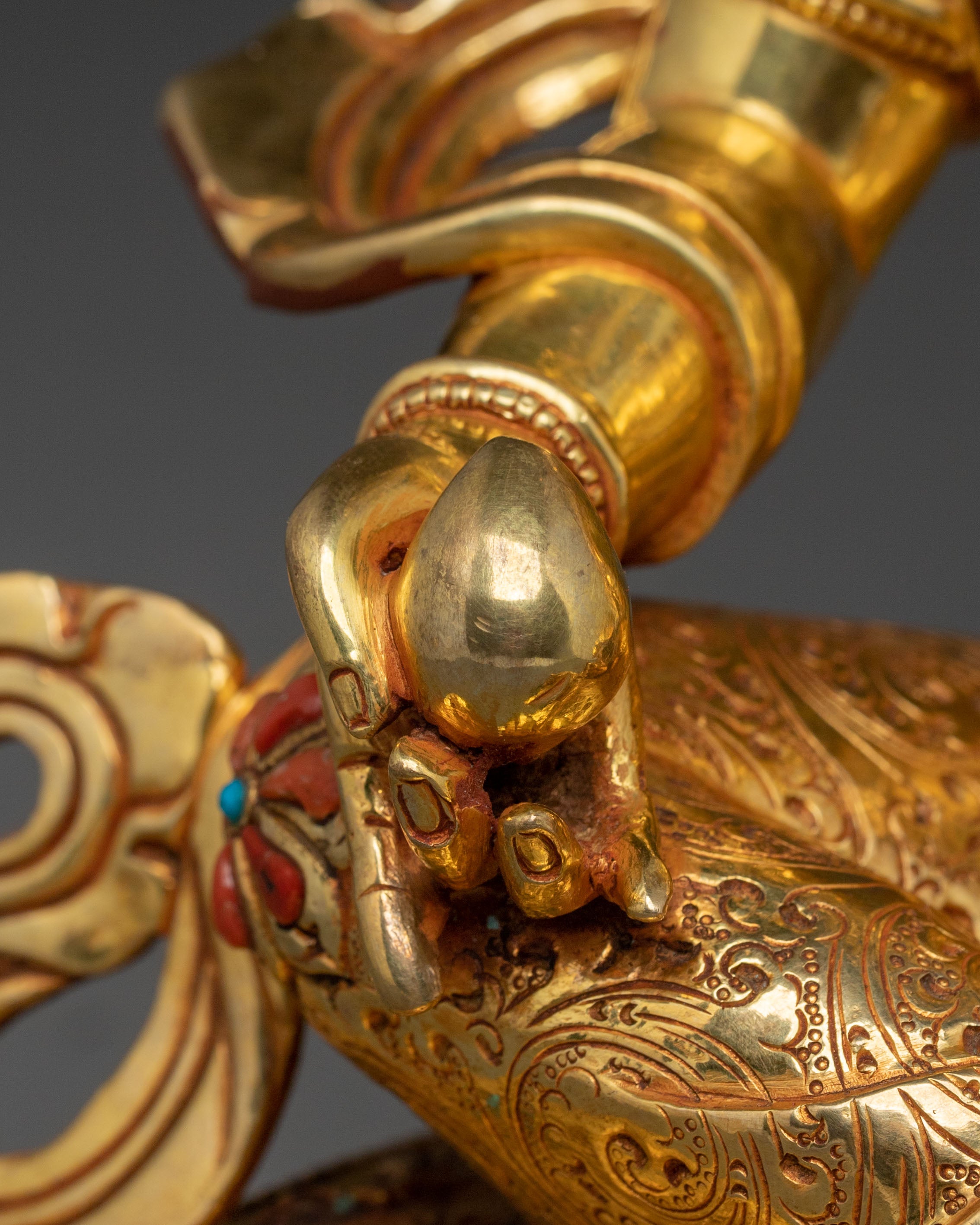 Handcrafted Dzambhala Buddhist Statue | 24K Gold Gilded