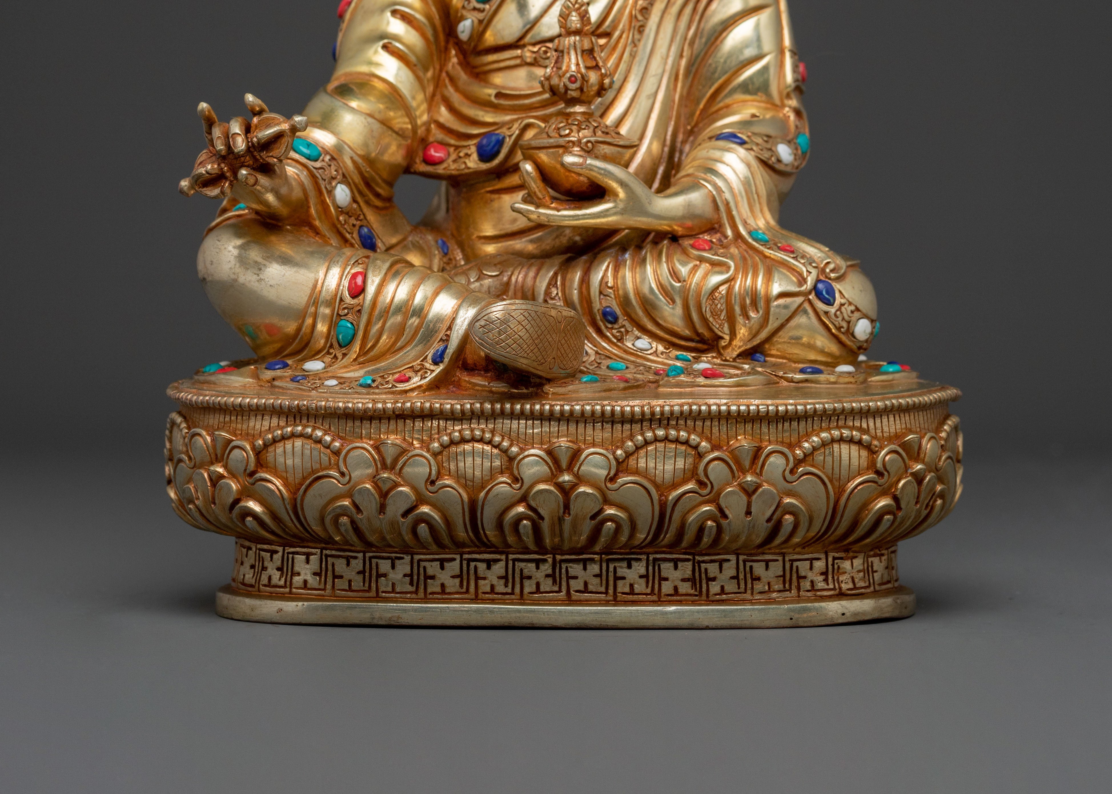 Guru Rinpoche Sacred Statue | 24K Gold Gilded Icon