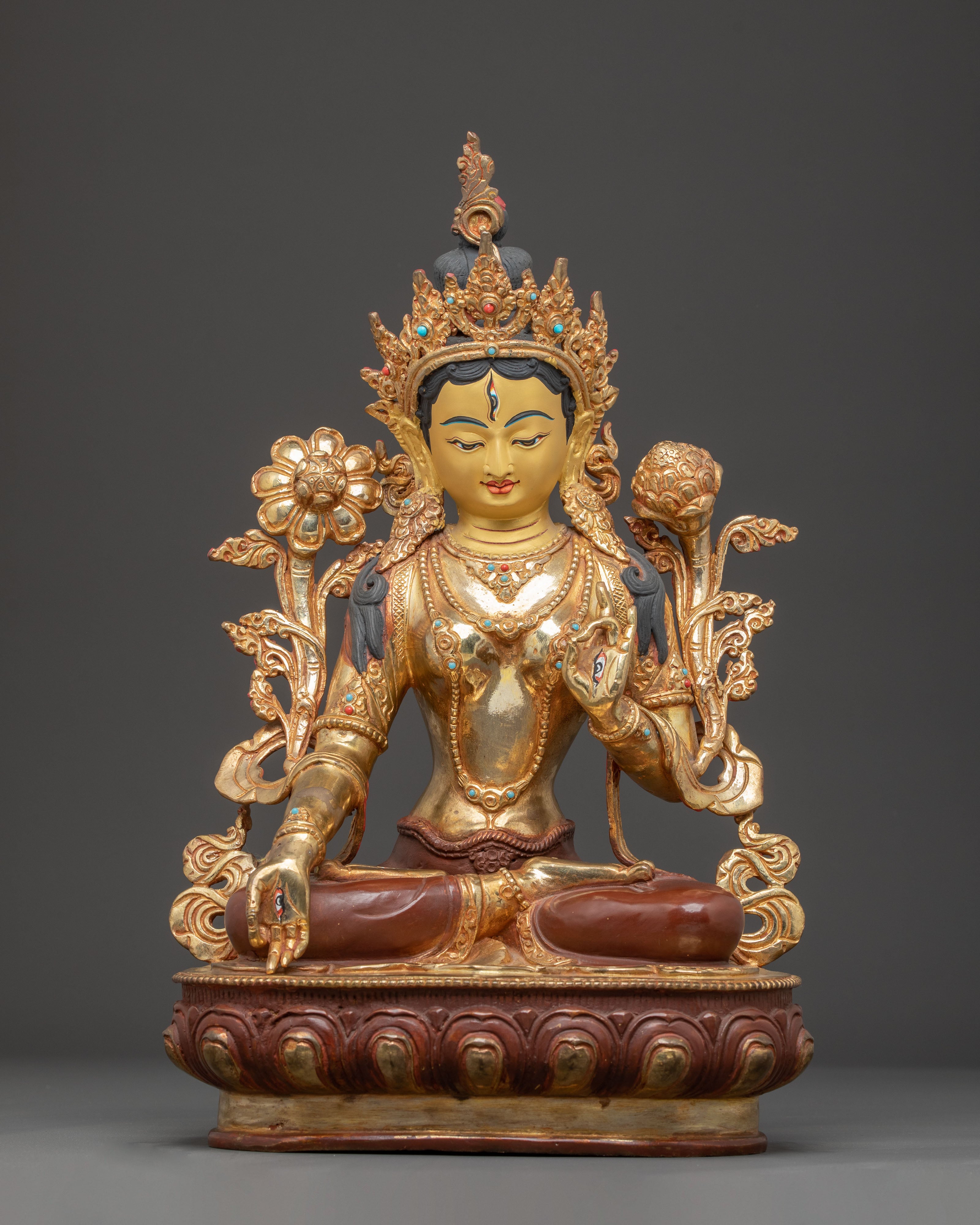 Sacred Feminine Goddess White Tara Statue | Healing Deity of Long Life