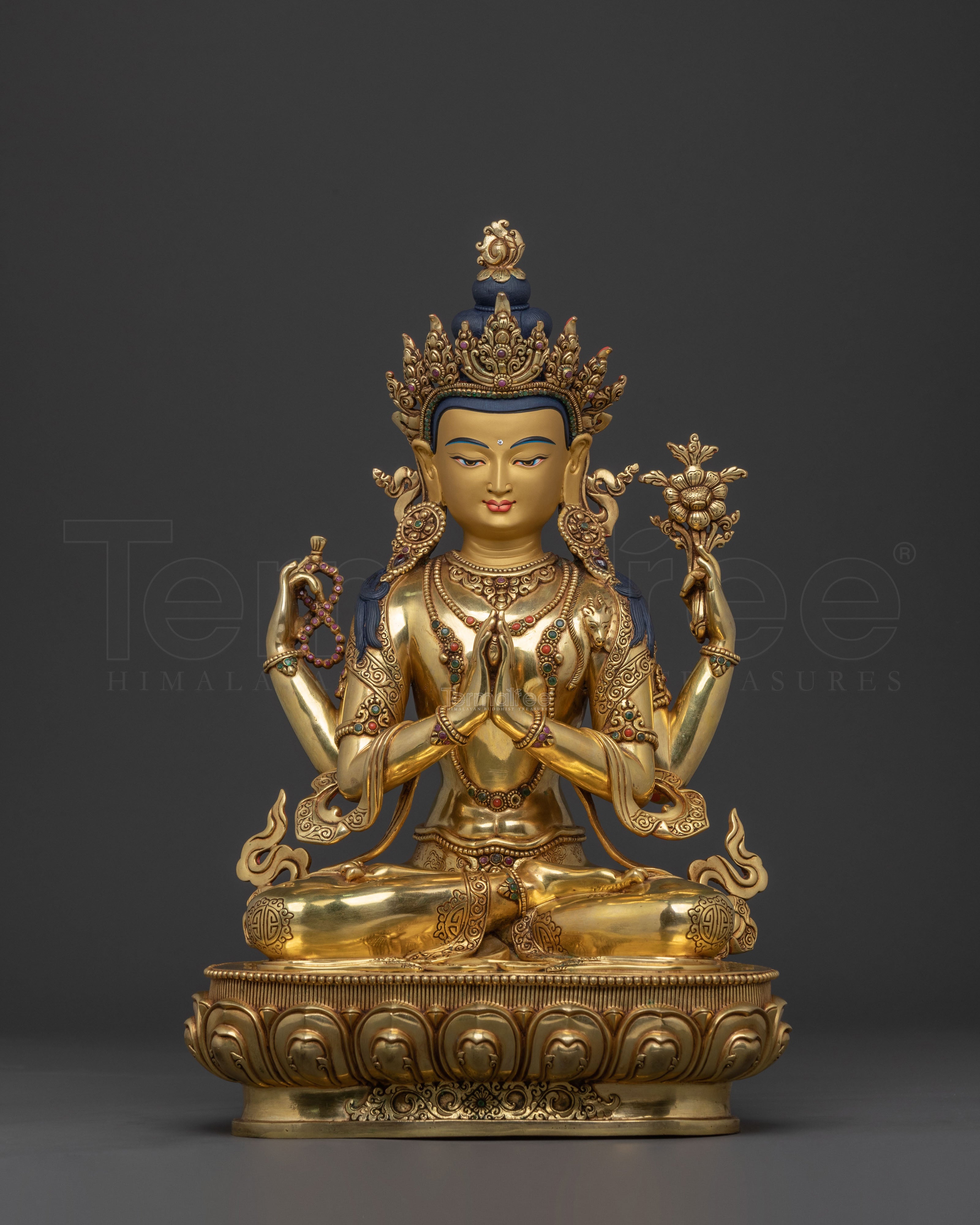 Chenrezig Golden Statue
