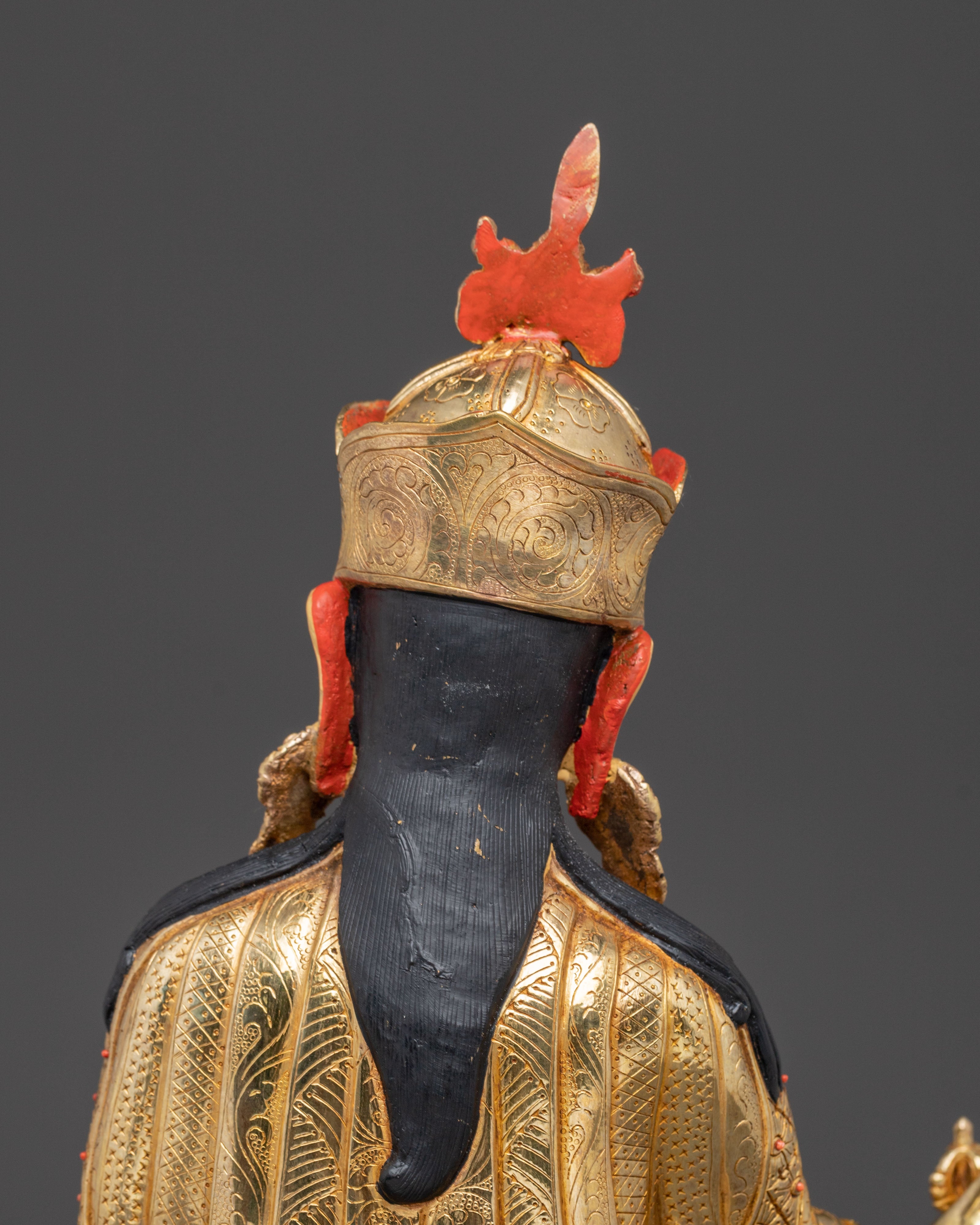 Guru Rinpoche Handcrafted Statue | 24k Gold Gilded Sculpture