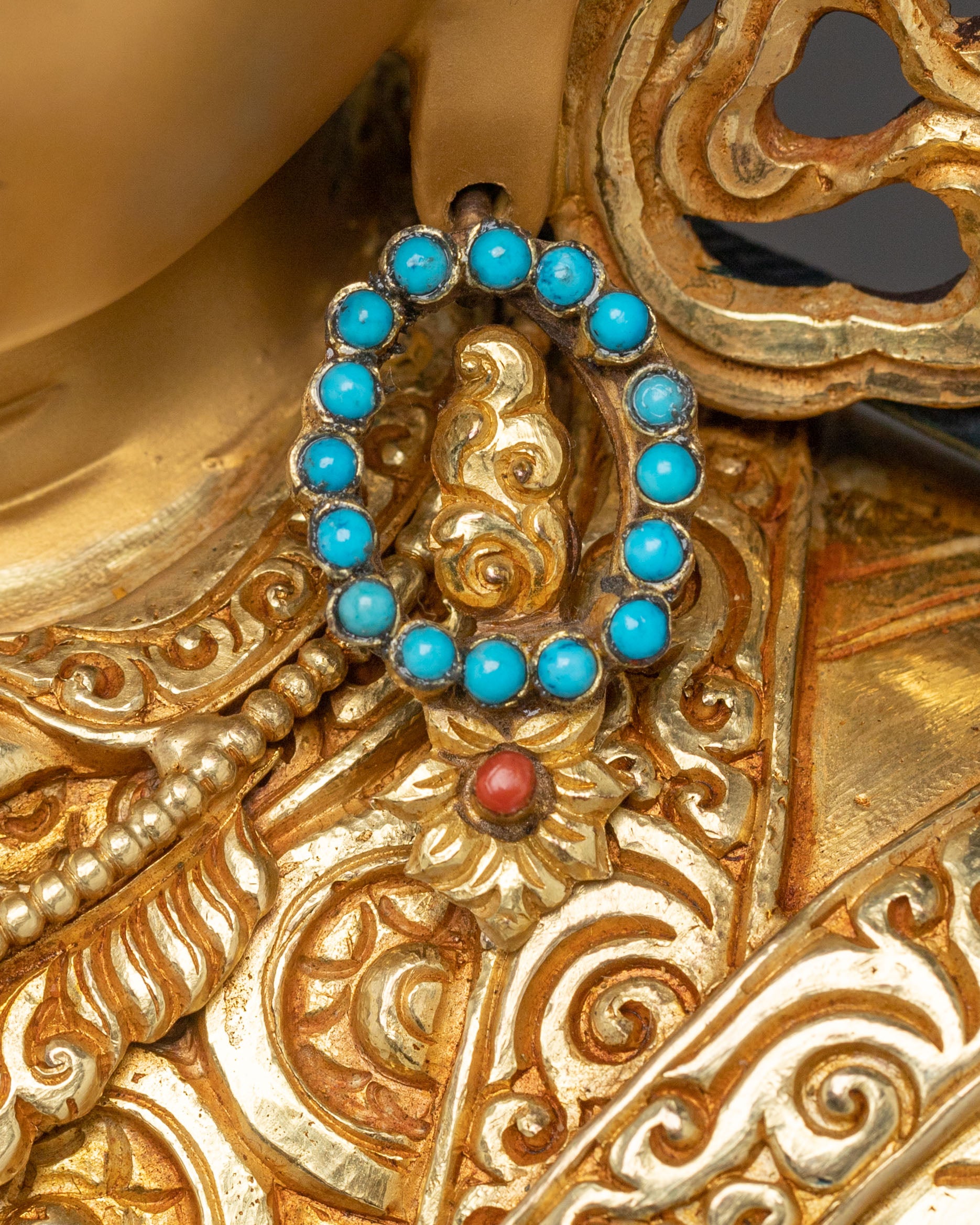 Standing Guru Rinpoche Sacred Sculpture | 24K Gold Gilded