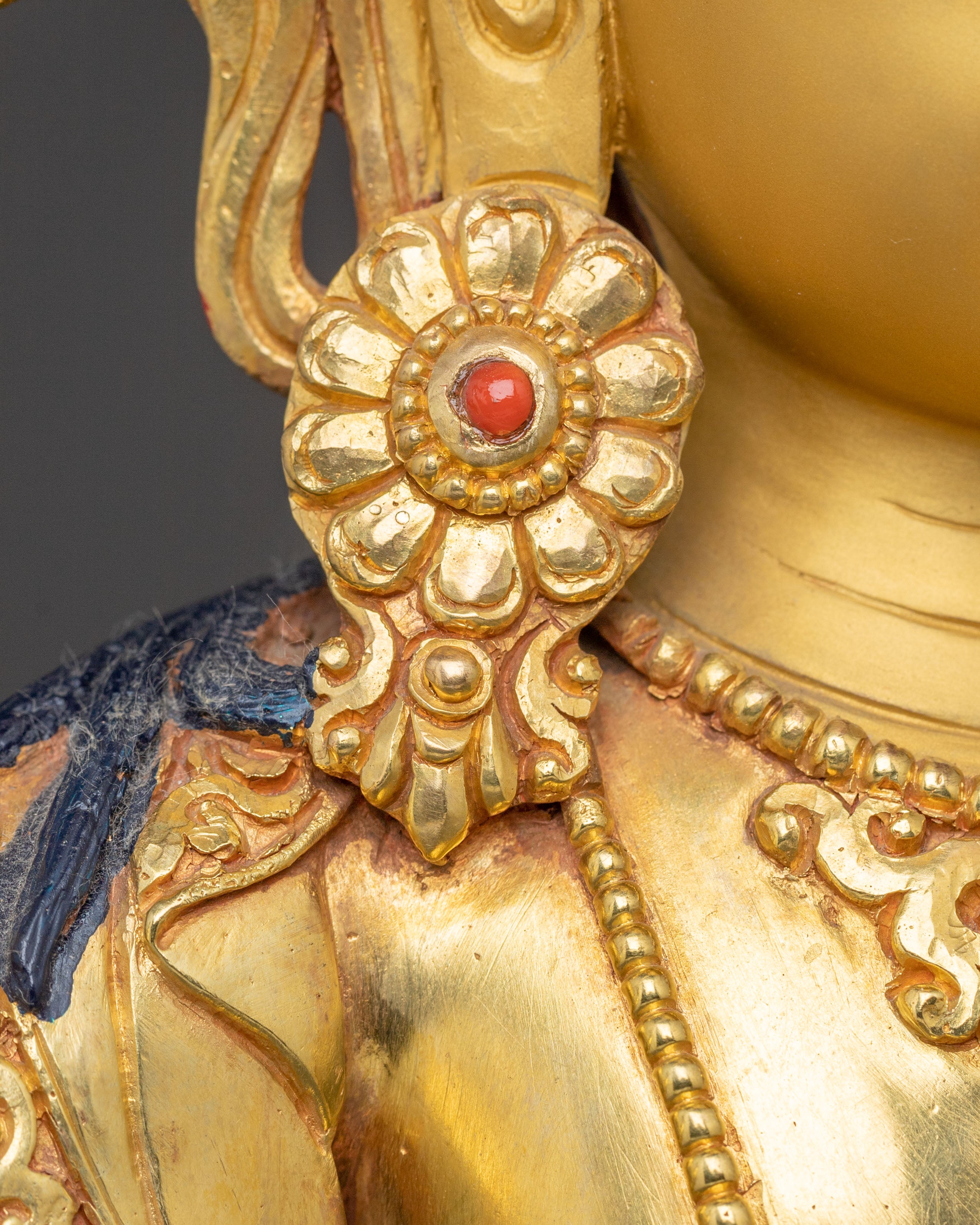 24K Gilded Manjushri Blessing Statue