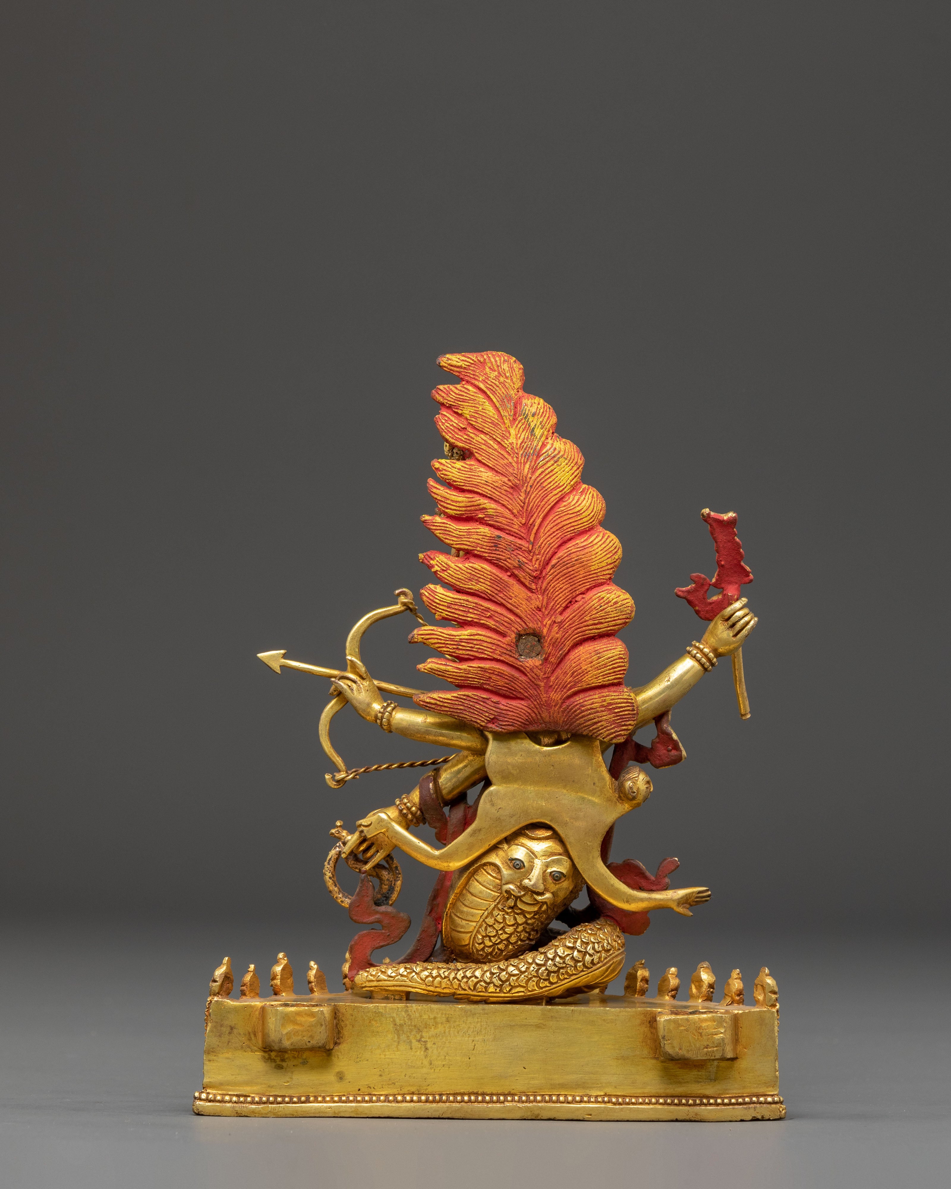 Golden Rahula Handmade Statue | Fierce Protector Deity