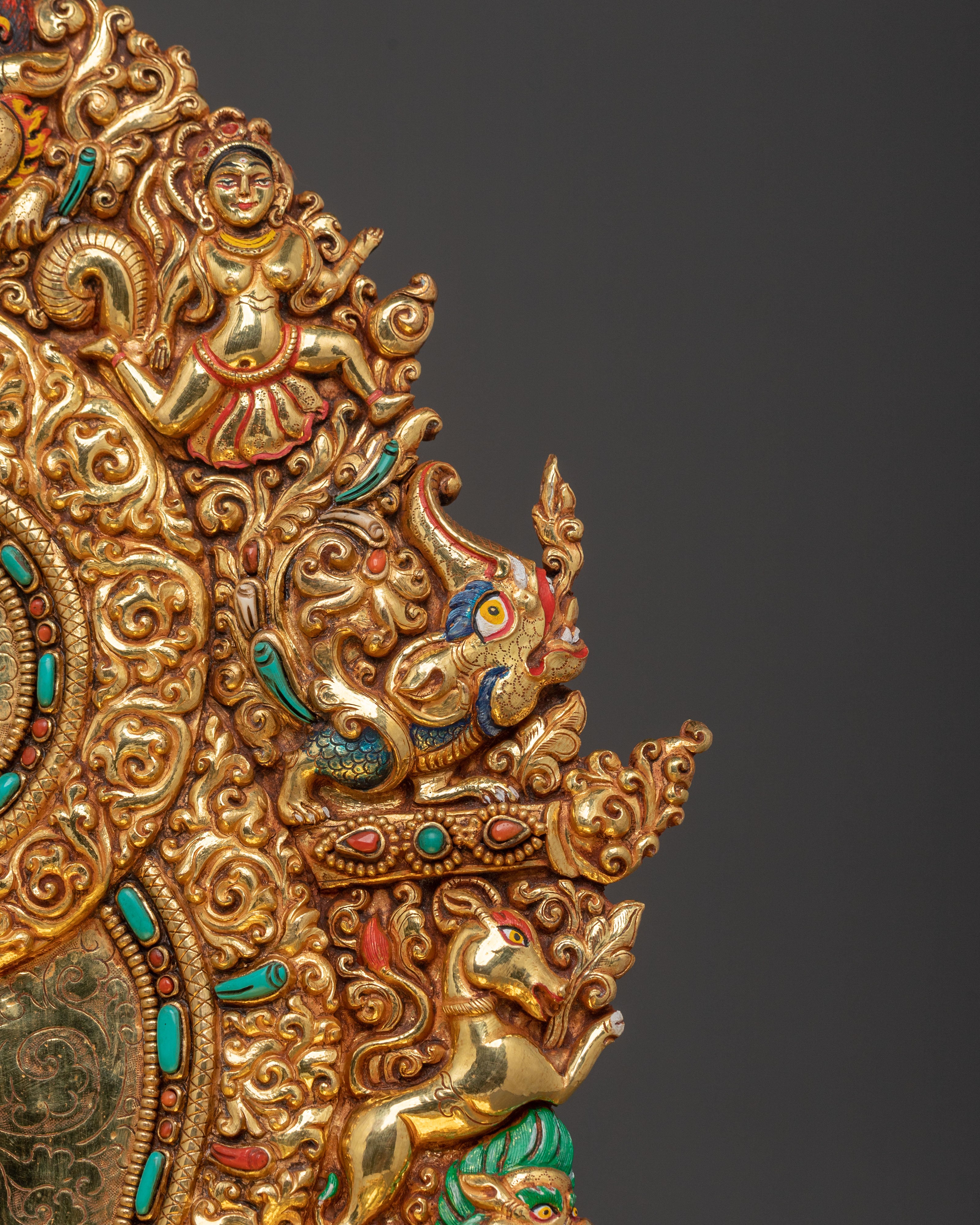 Handcrafted 24K Gold Gilded Throne: Sacred Pedestal