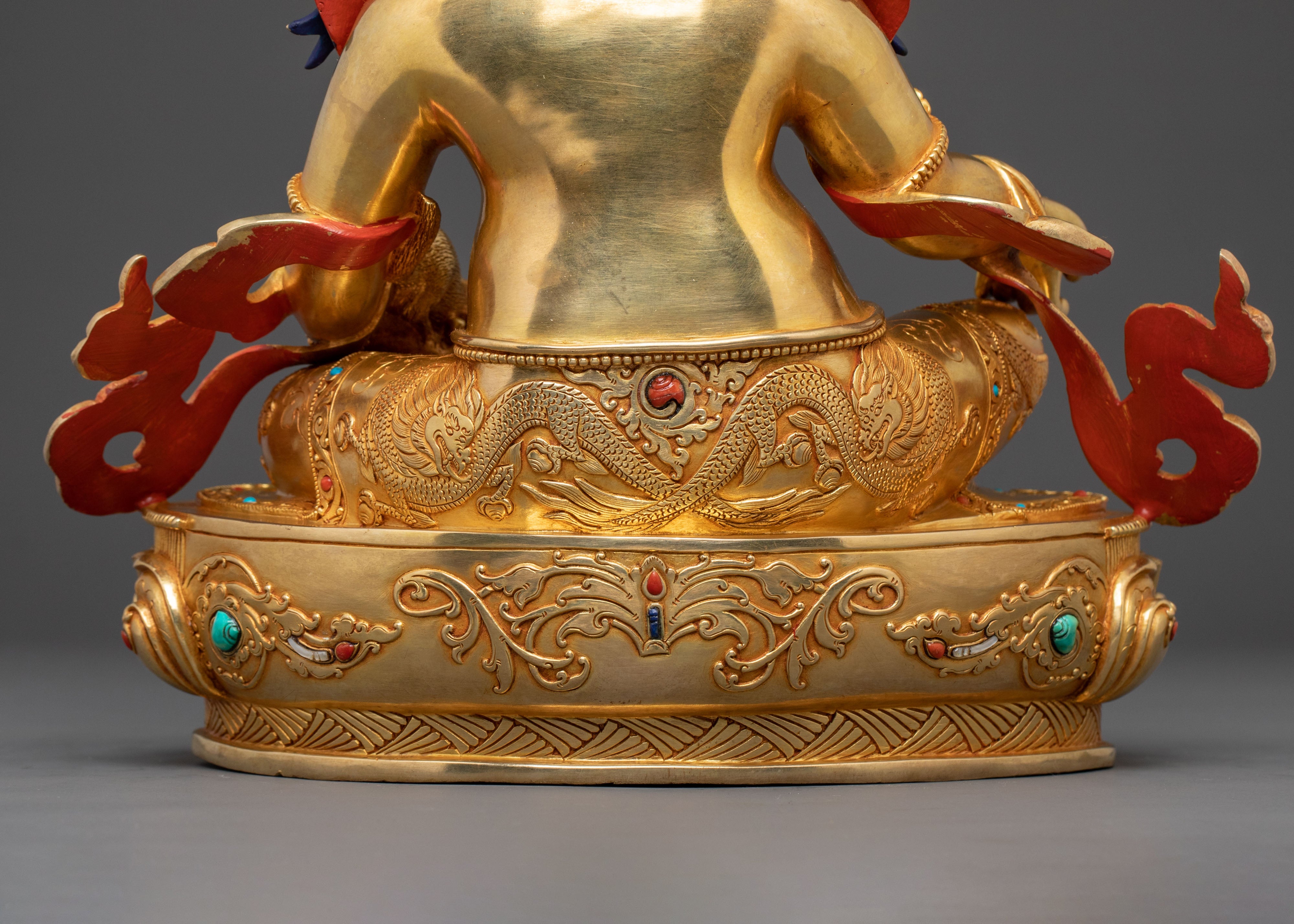Dzambhala 24K Gold Gilded Statue | Wealth Deity