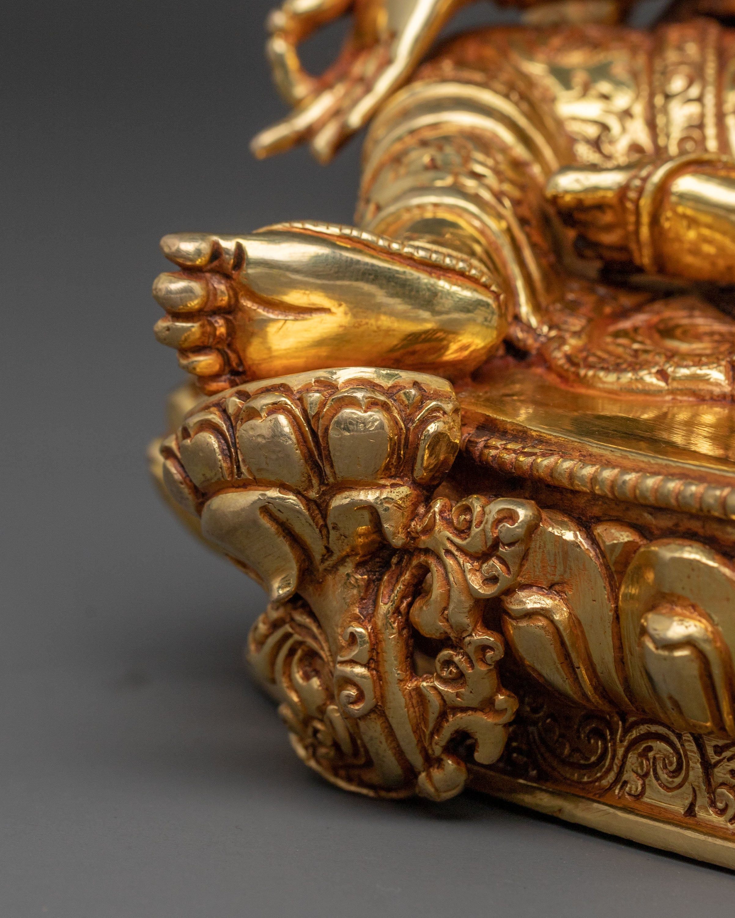 Green Tara Fearless Guardian Statue - 24K Gold Gilded