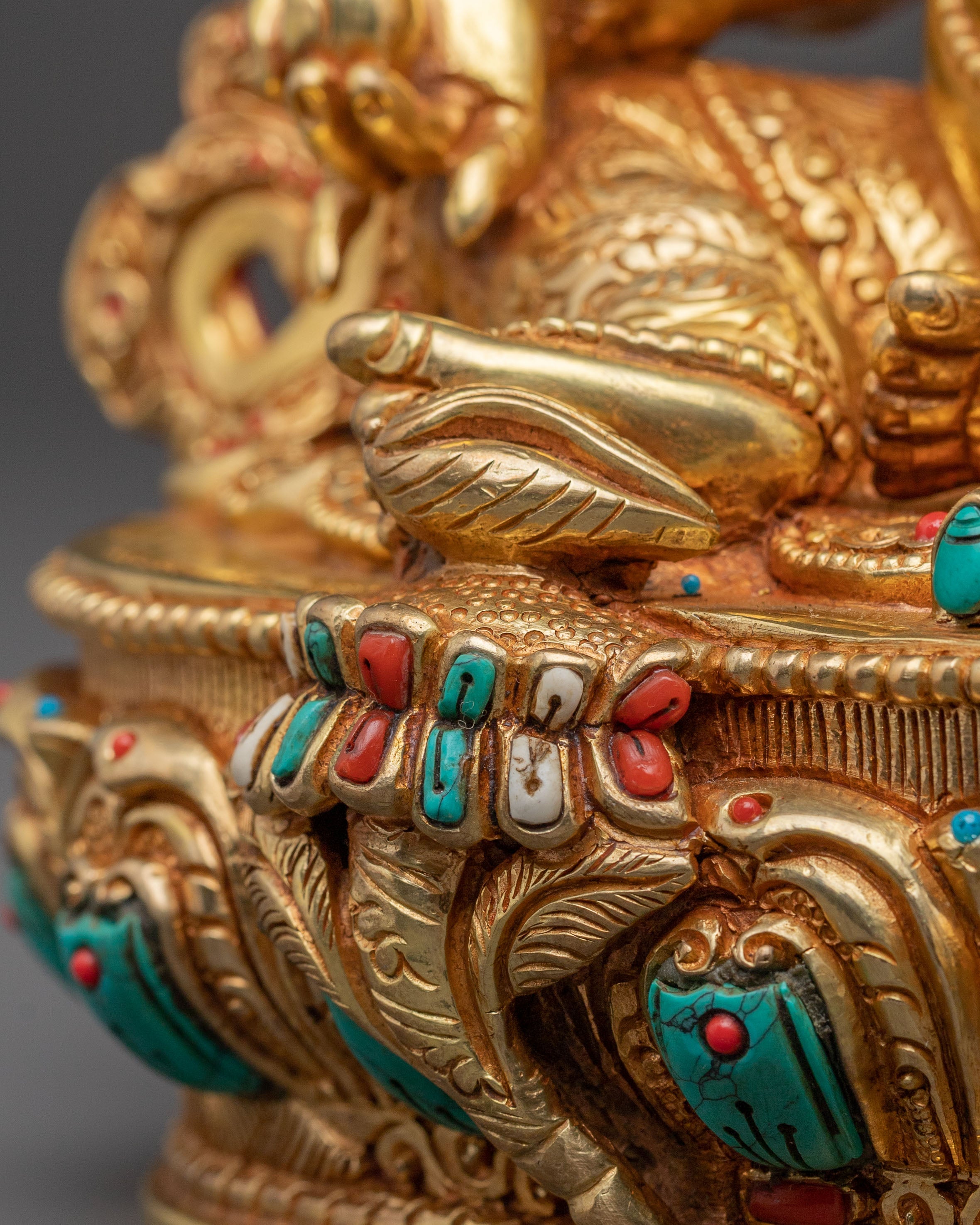 Blessed Statue Dzambhala: 24K Gold Gilded