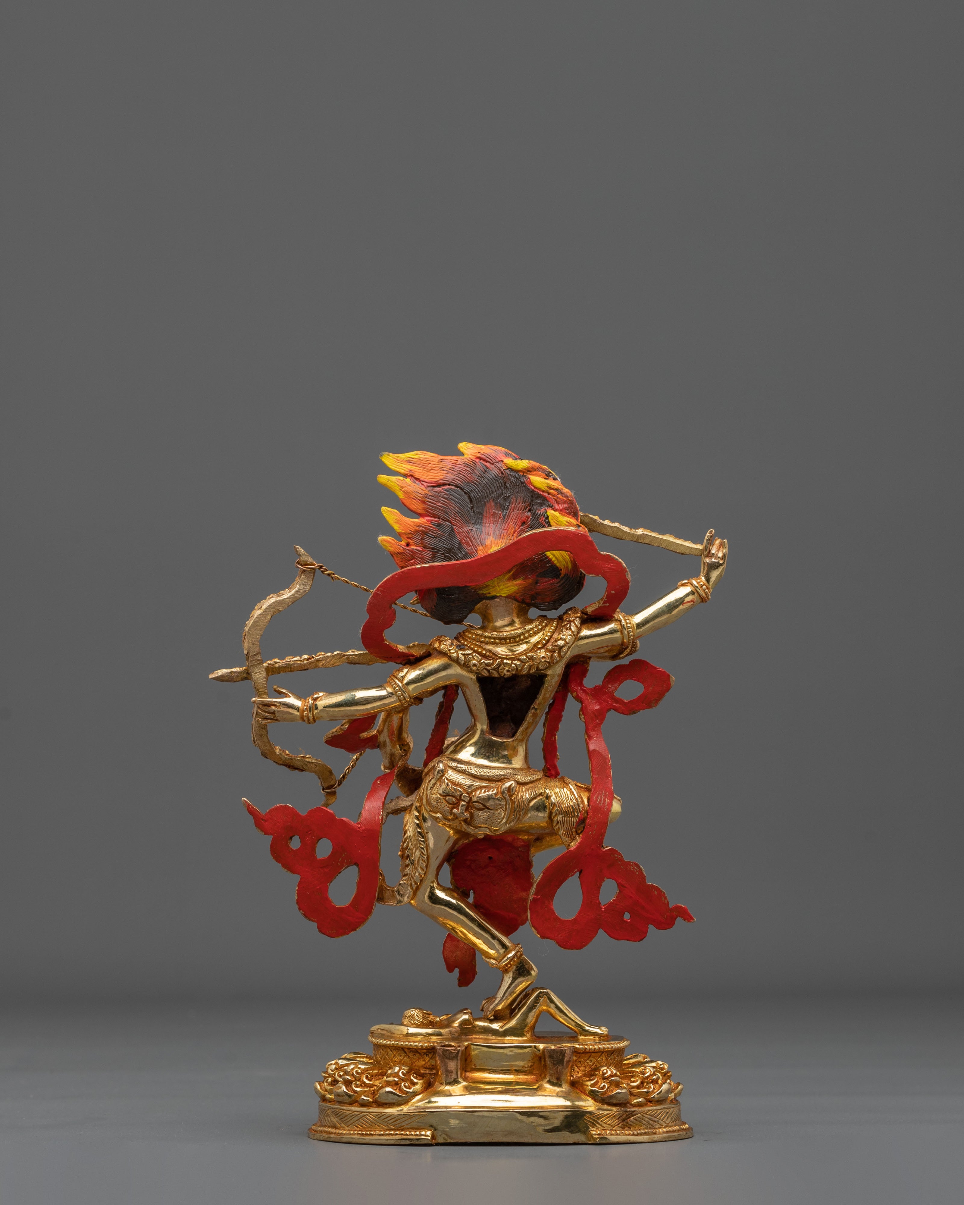 Handmade Kurukulla Red Tara Sculpture | 24K Gold Gilded