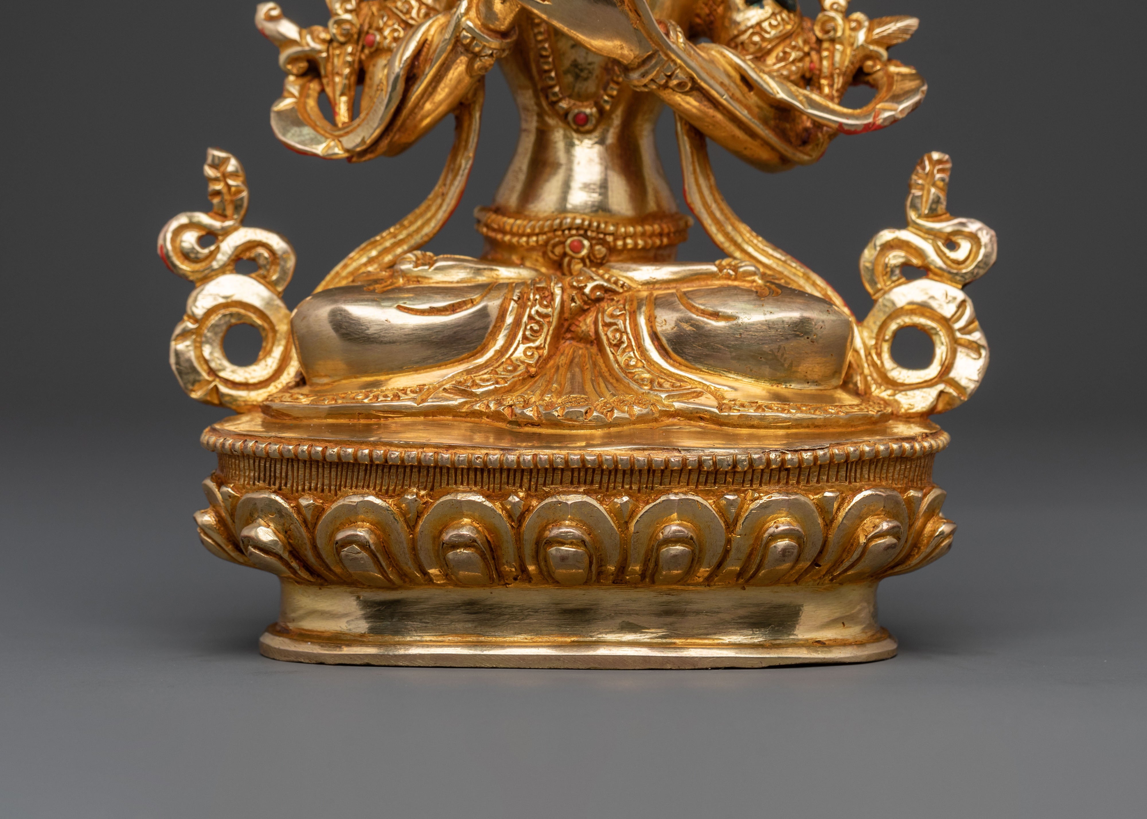 Tikshna Manjushri Statue of Divine Knowledge – 24K Gold Gilded
