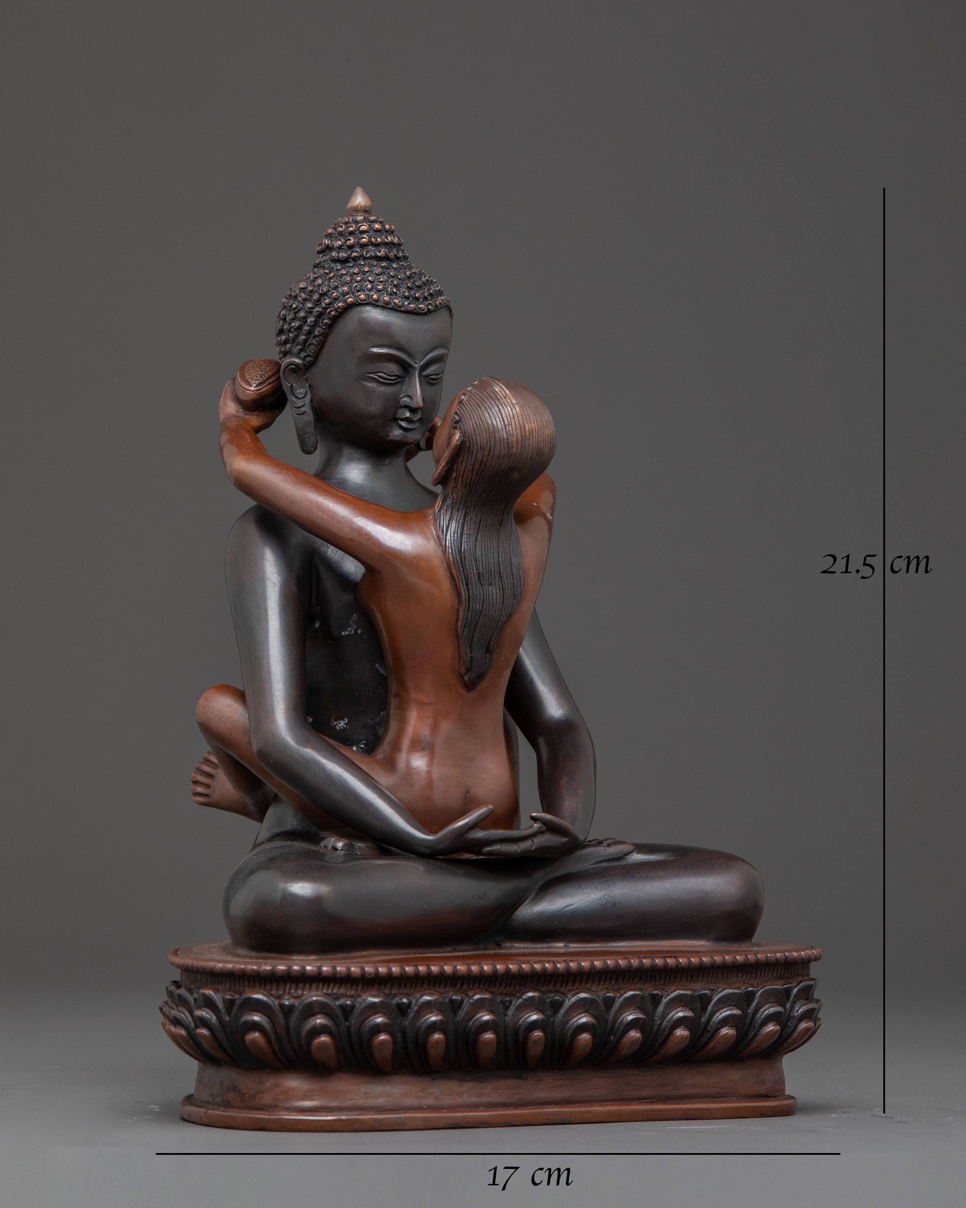 Oxidized Tibetan Samantabhadra With Consort Statue | Tantric Deity for Meditation
