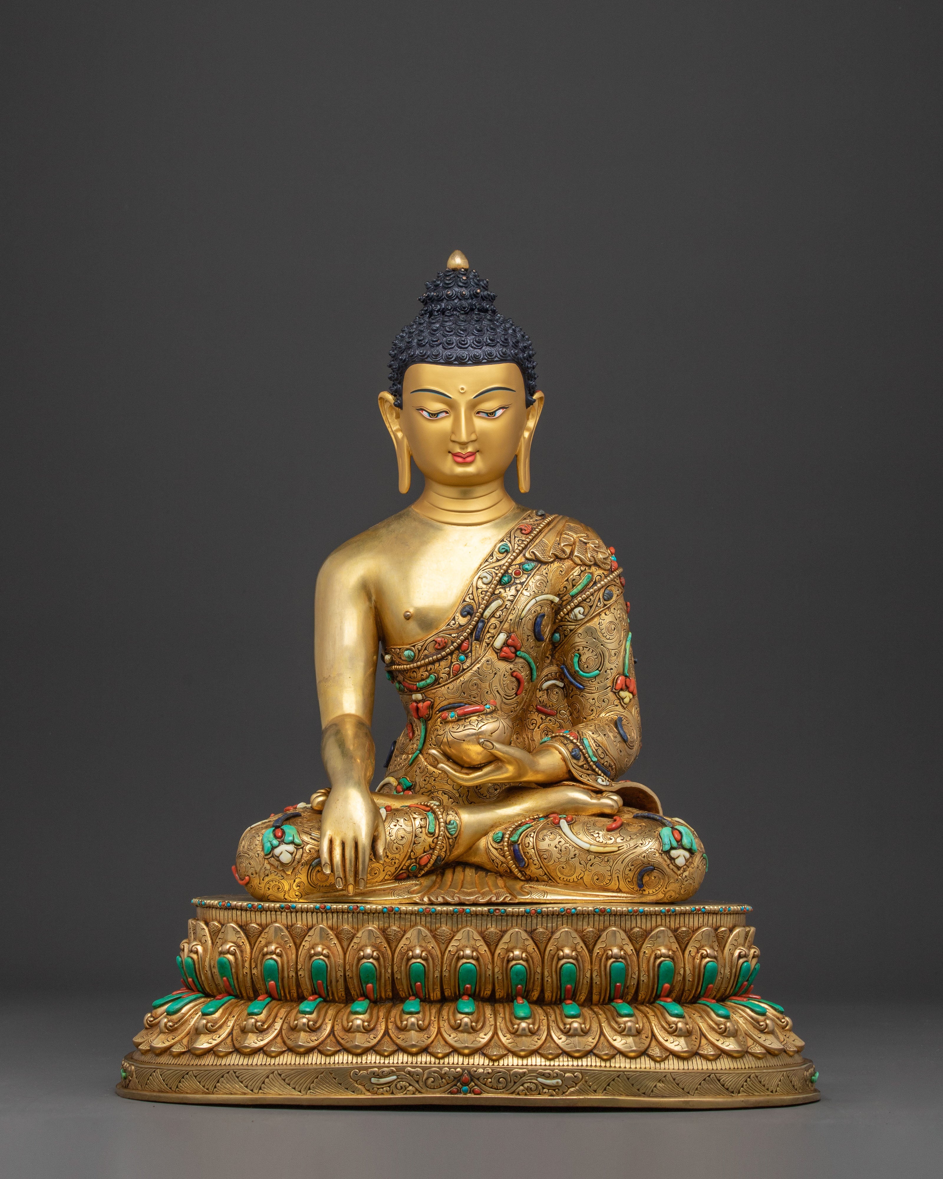 Blessing Shakyamuni Buddha Statue | Gilded Masterpiece