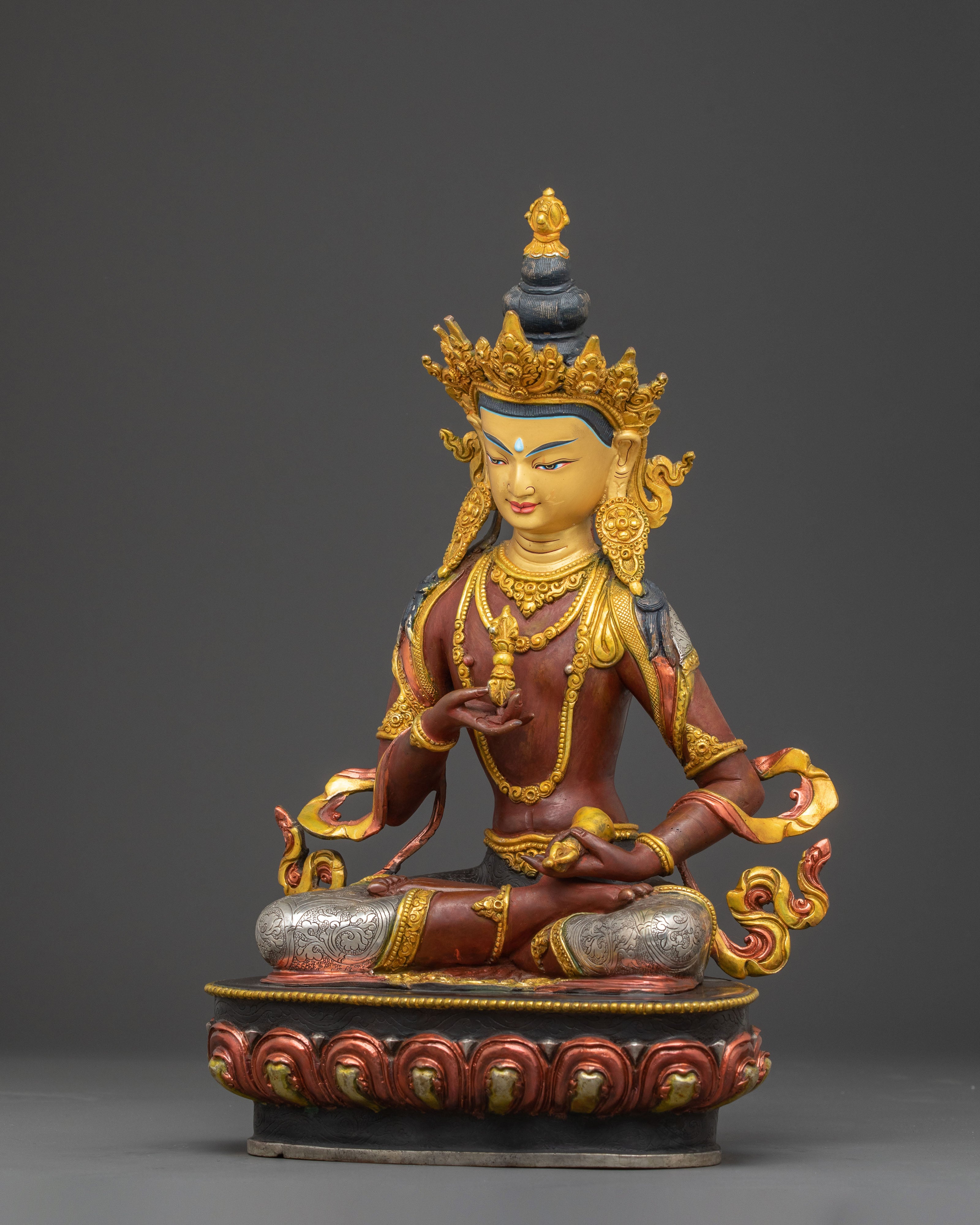 Vajrasattva Handcrafted Sacred Statue: Pure Radiance