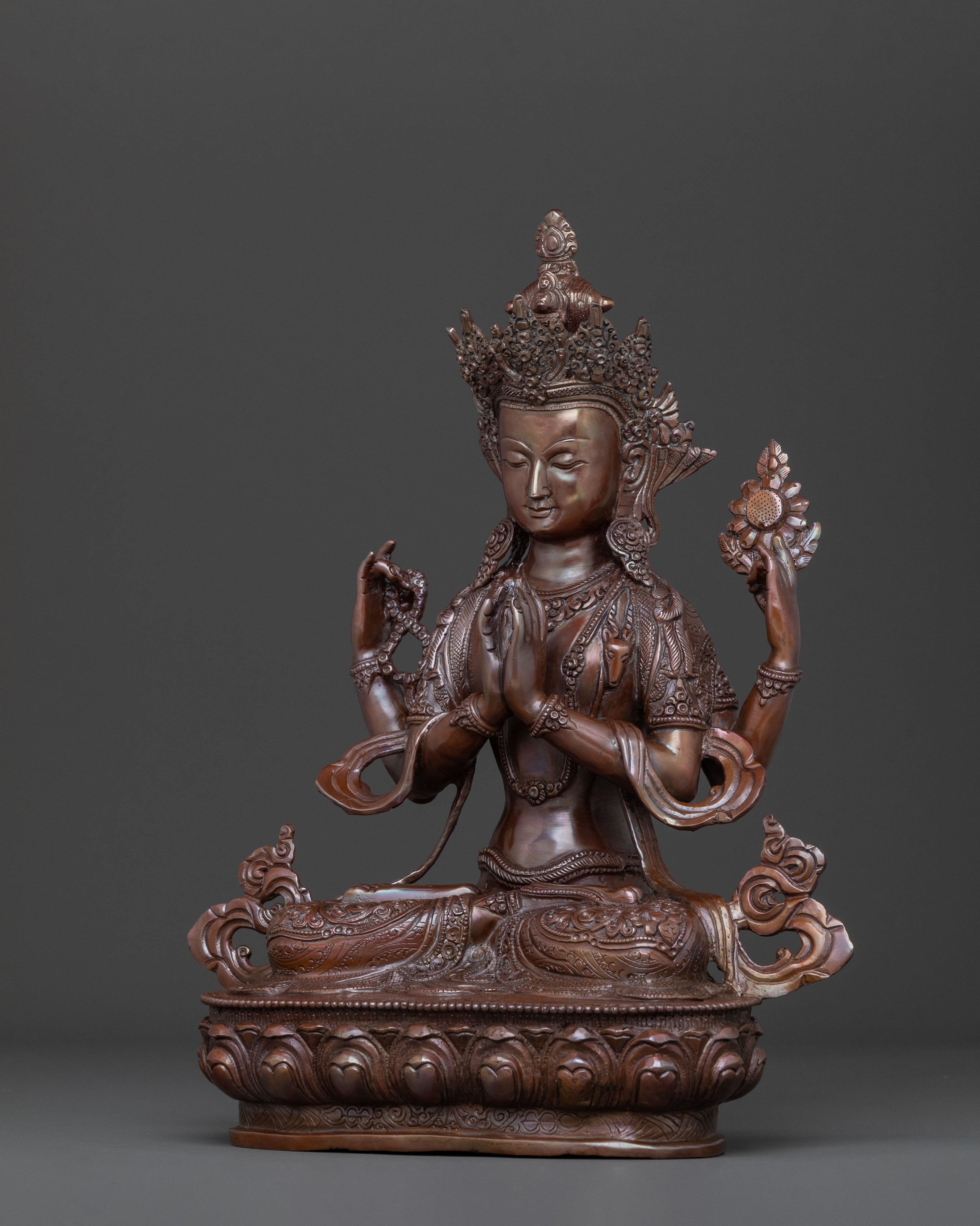 Four-Armed Chenrezig Figurine | Home Decor