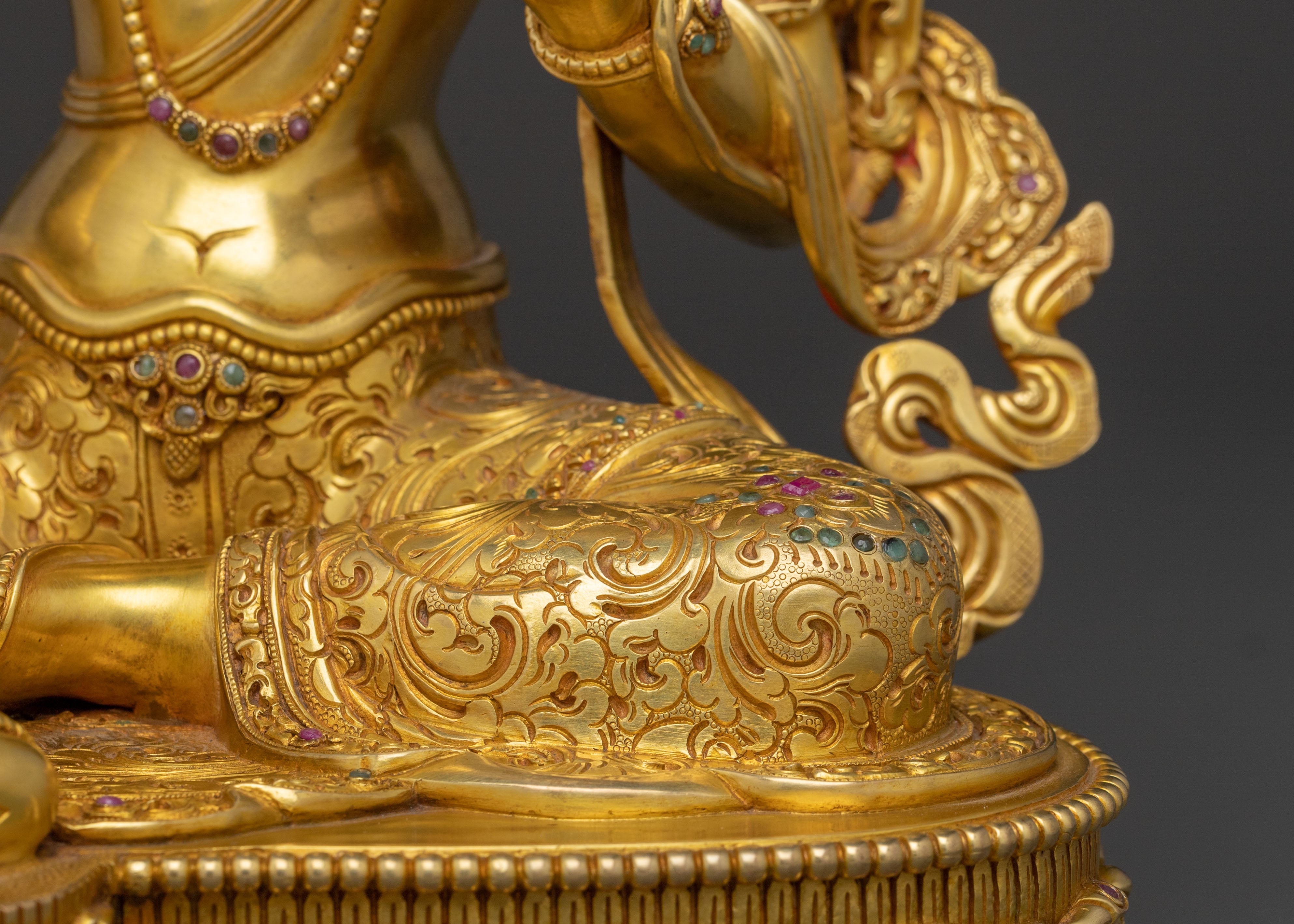 Green Tara: Handcrafted 24K Gold Gilded Statue