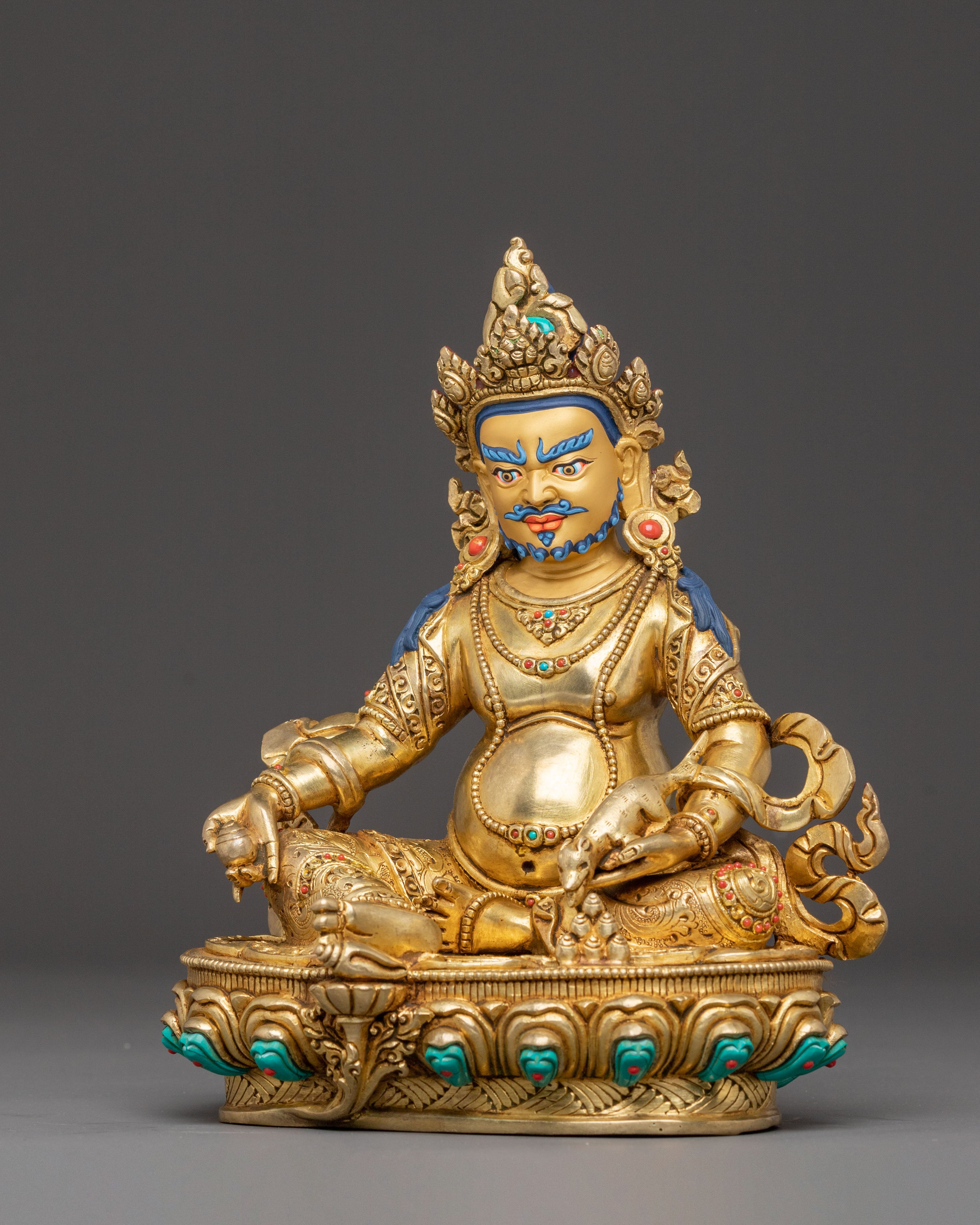 Dzambhala Copper Statue: The Wealth Deity for Altar Decor