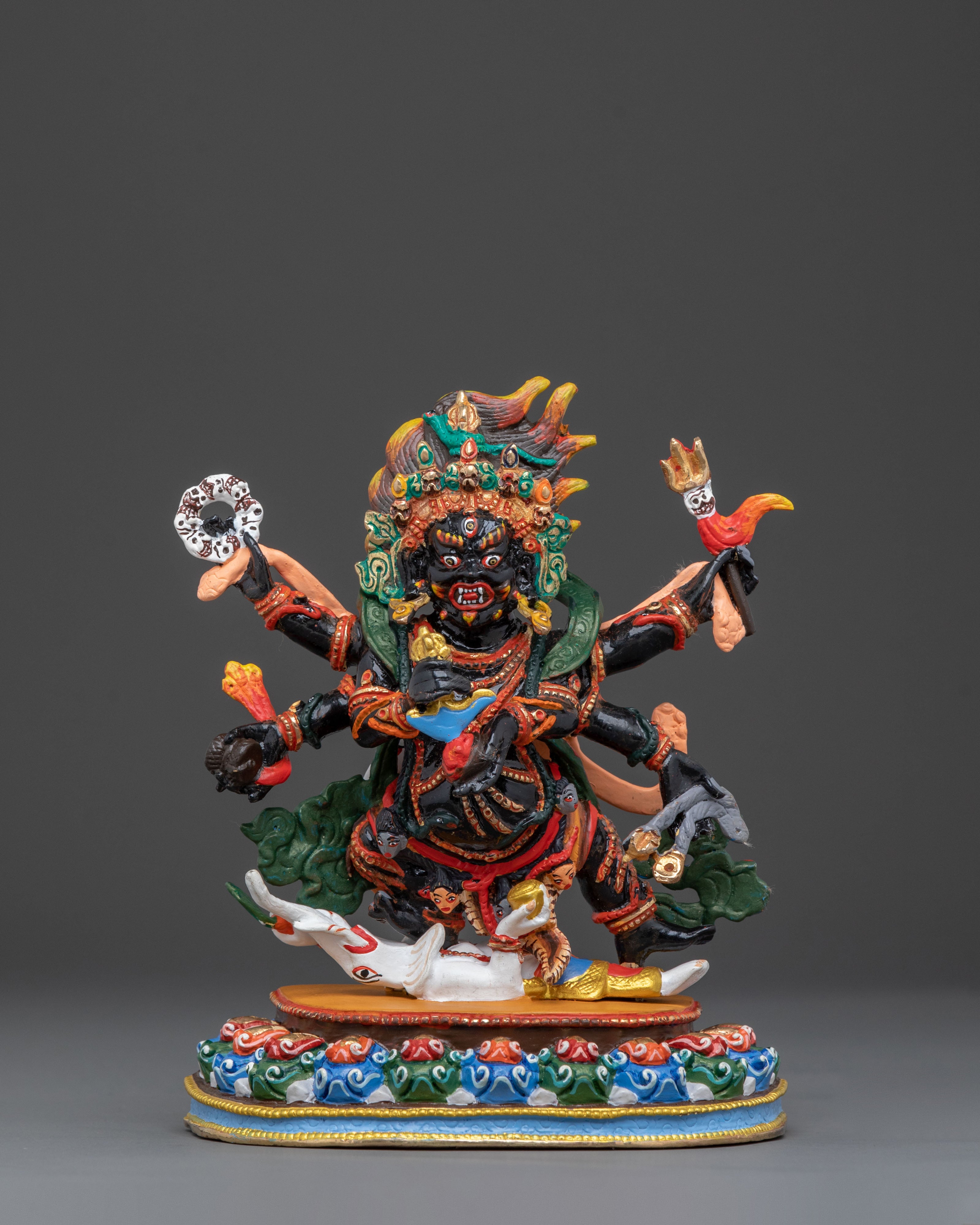 Sacred Statue of Six-Armed Mahakala: Fierce Protector