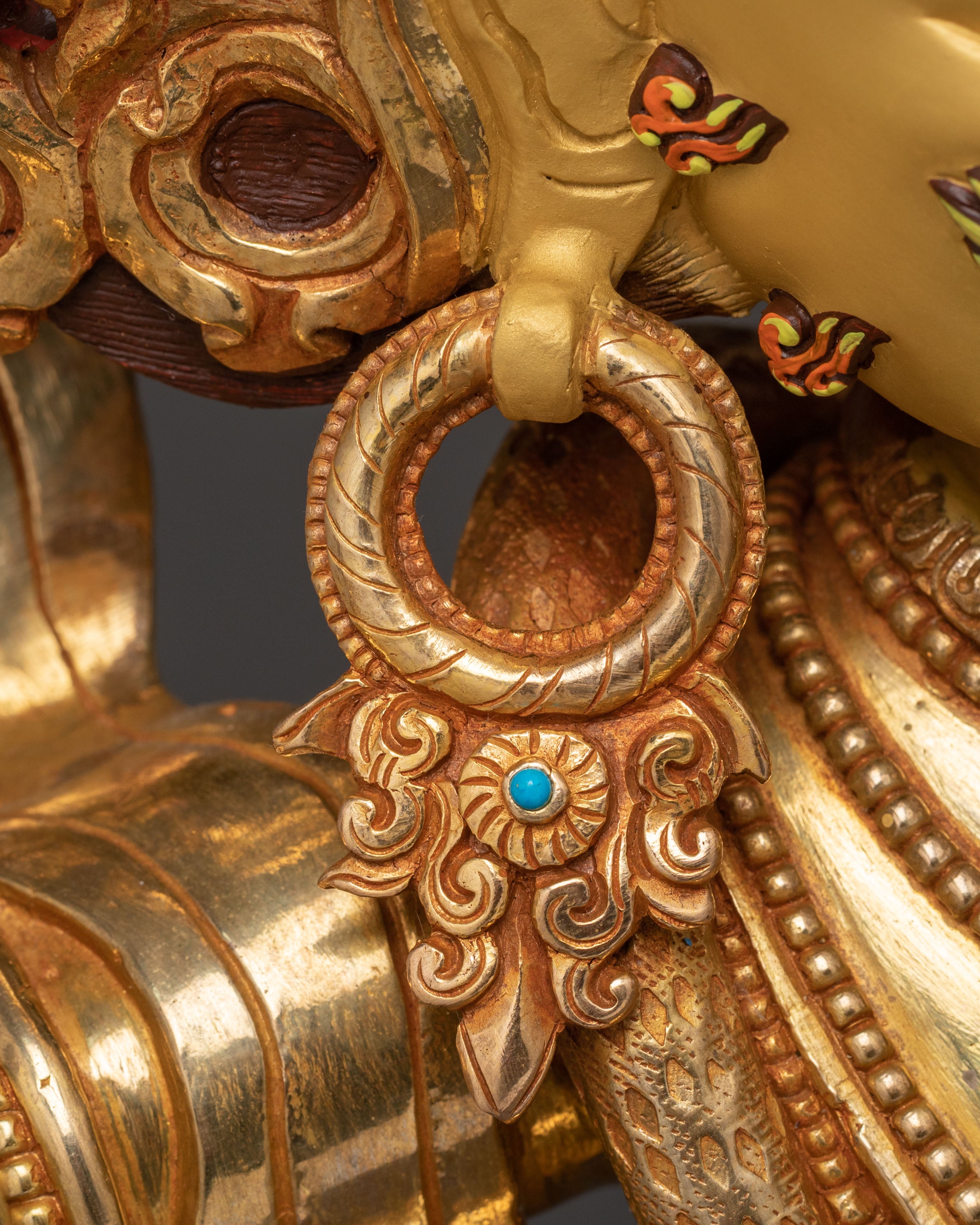 Vajrapani: Electrifying 24K Gold Gilded Sculpture