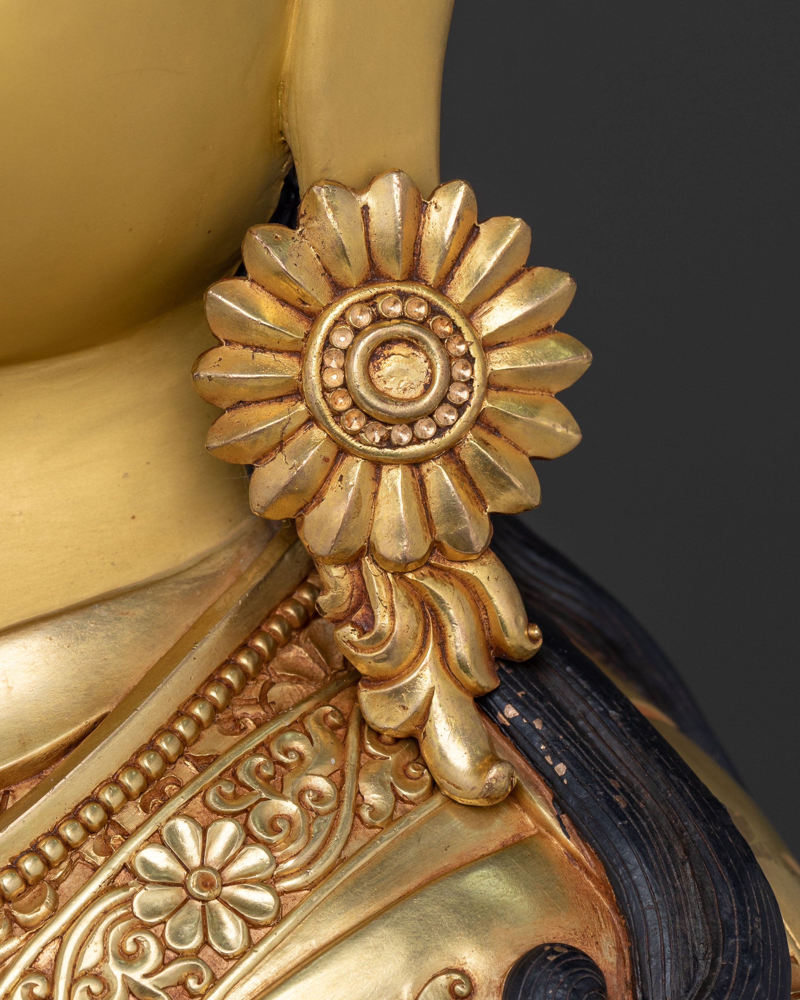 Guru Rinpoche Sacred Lotus Statue | 24K Gold Gilded