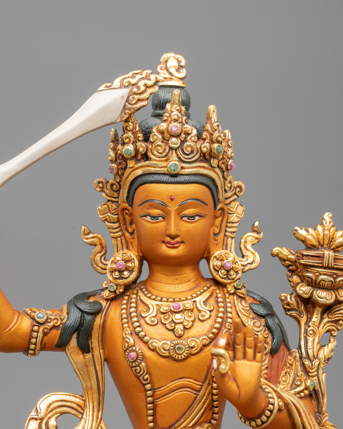 Manjushri Copper Figurine | Made in Nepal