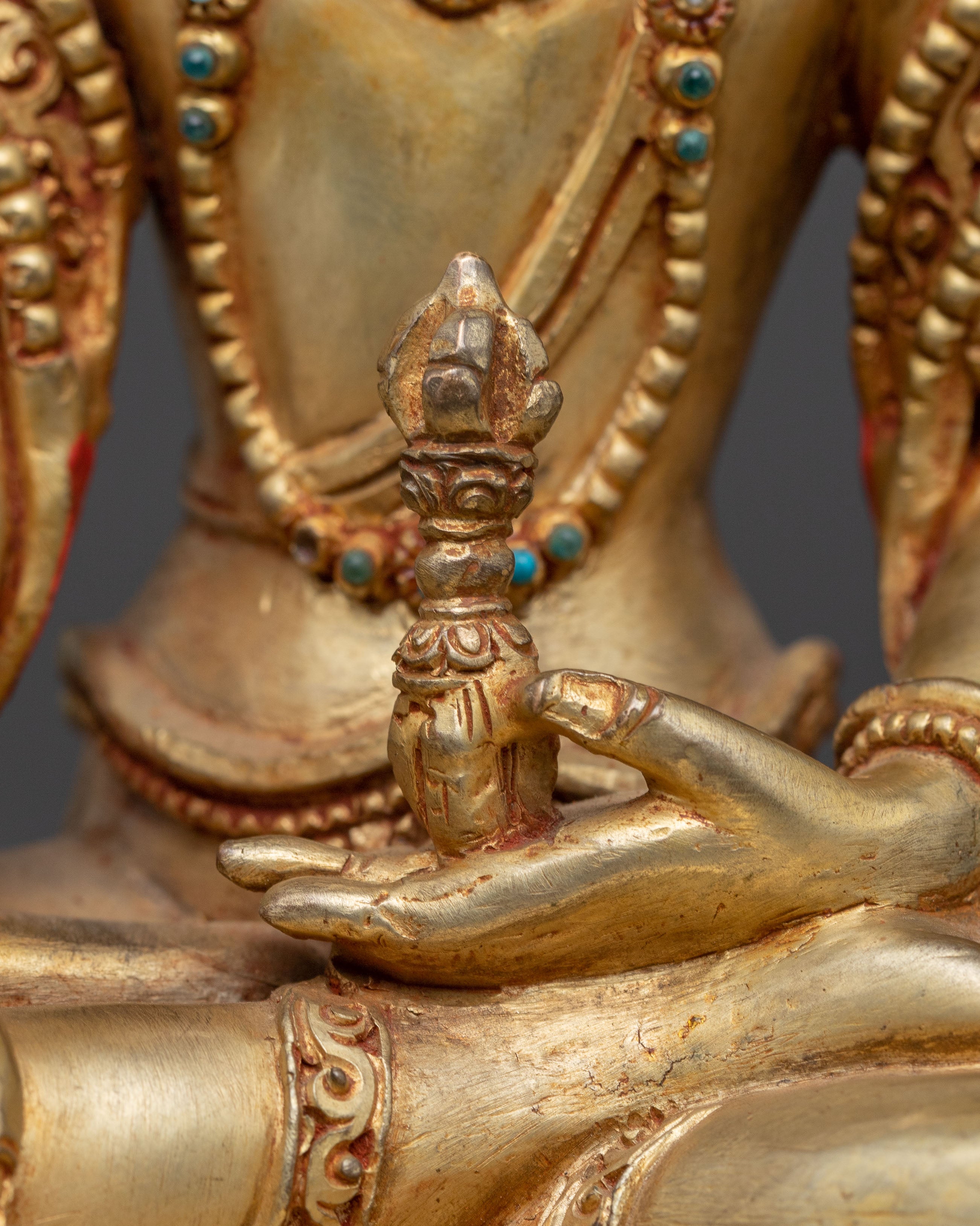 Handcrafted Mitupa Buddha Statue | Gold Gilded Tibetan Spiritual Art