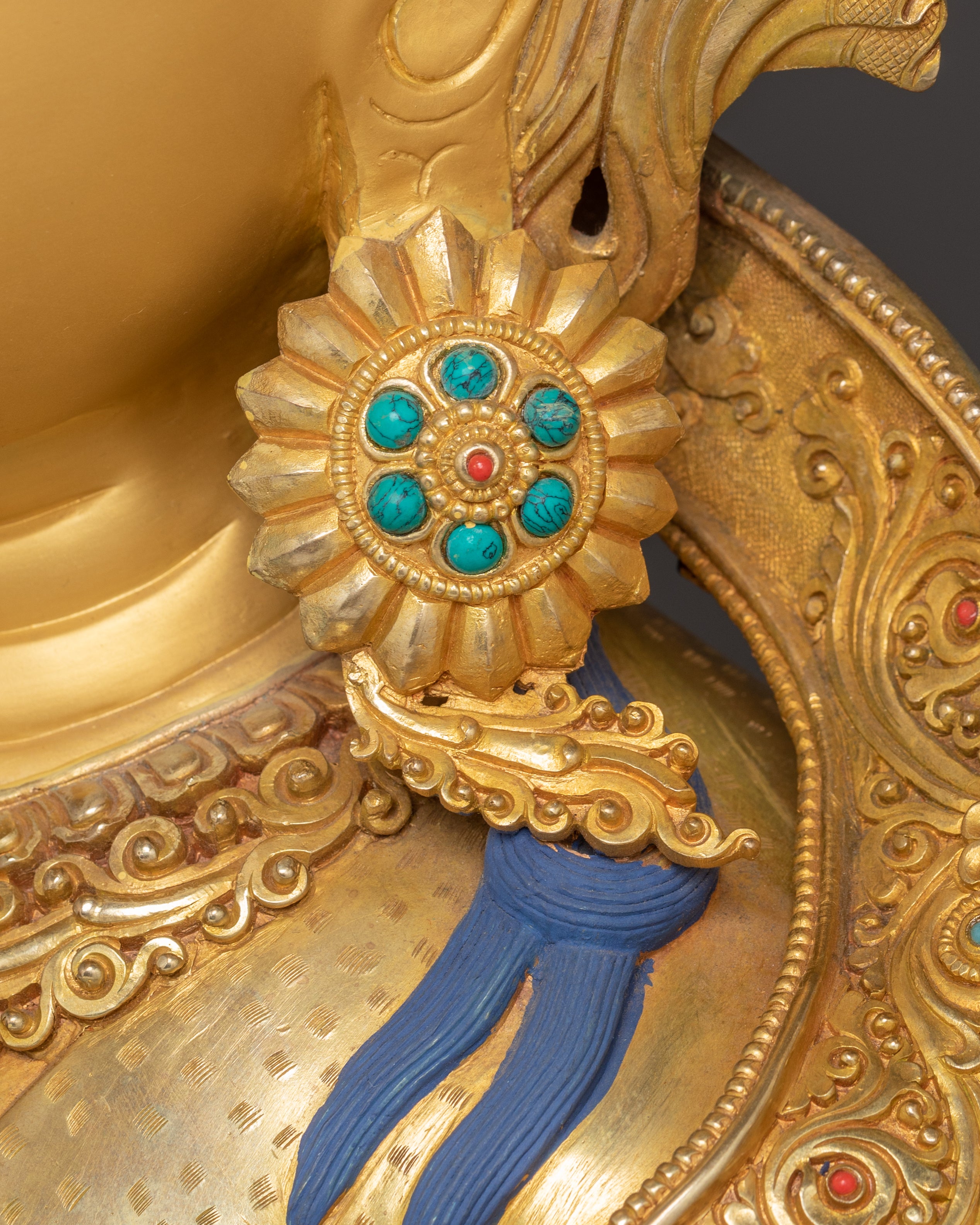 Handmade Golden Statue of Chenrezig | Compassion Deity