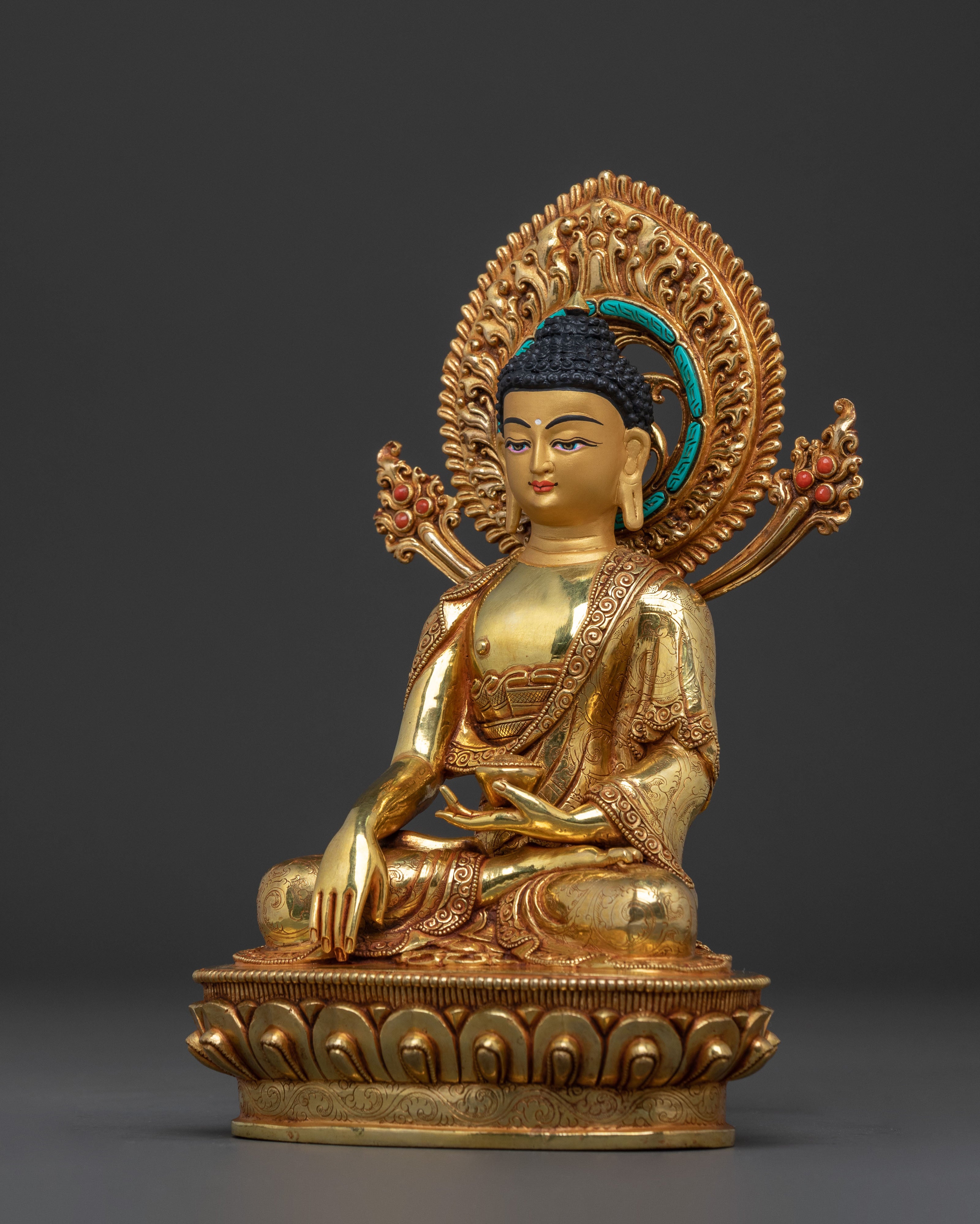 Shakyamuni Buddha Spiritual Altar Statue – Handcrafted & Gold Gilded