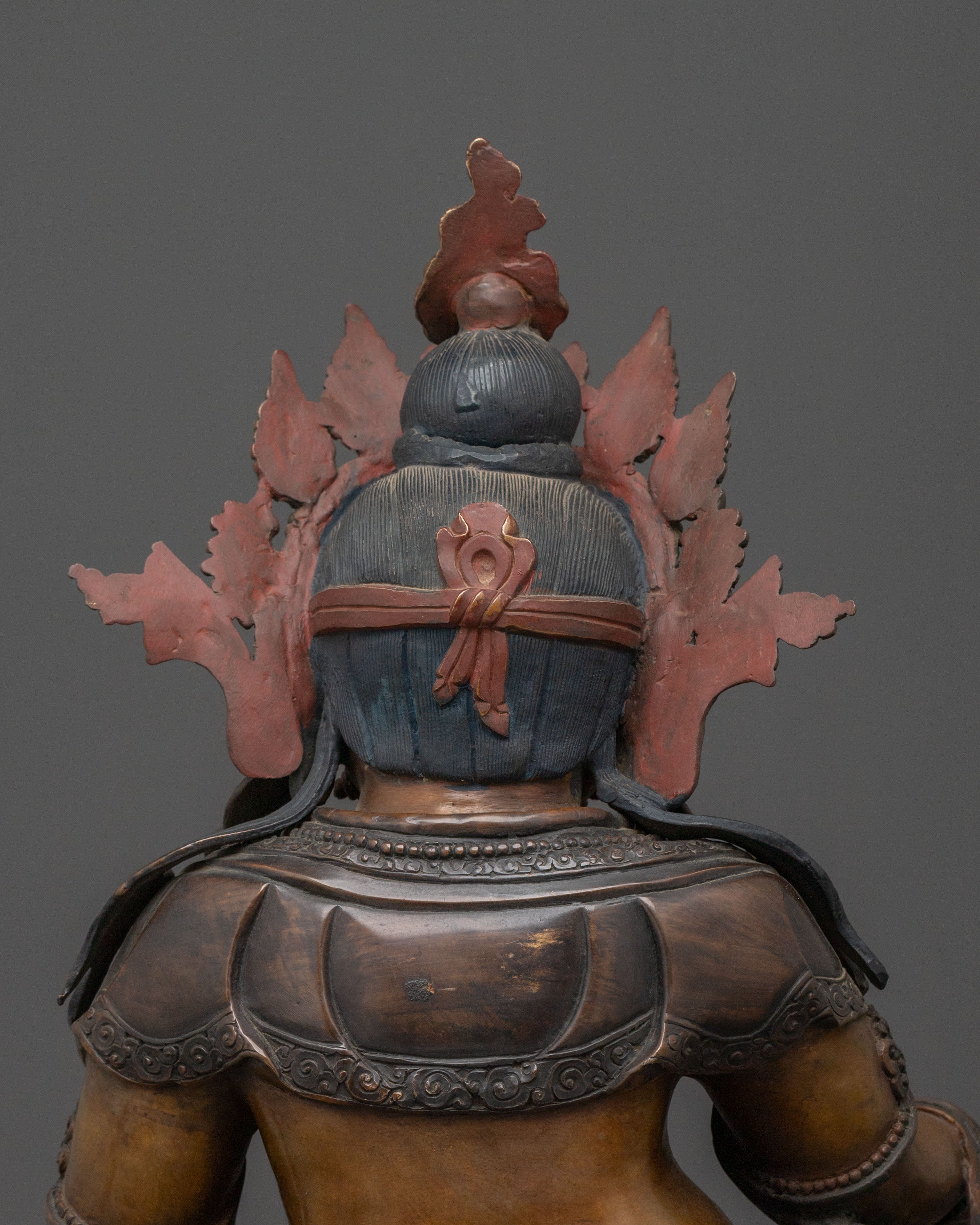Tibetan Buddhist Dzambhala Statue: Oxidized Copper