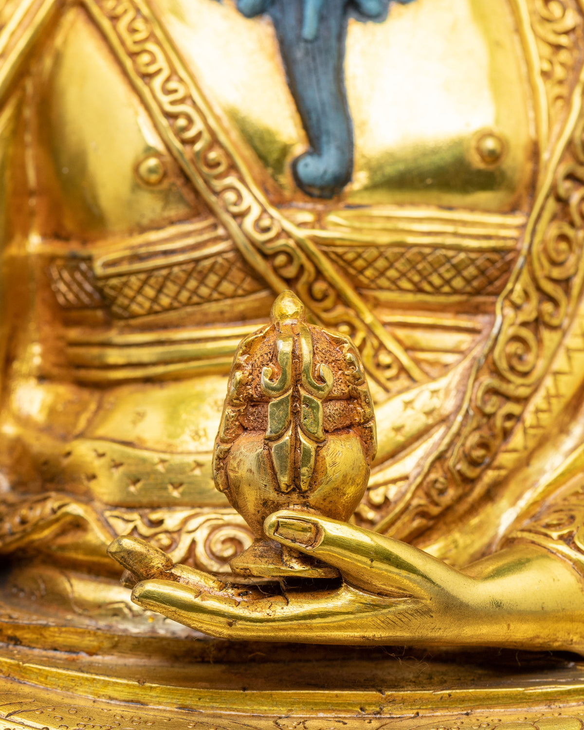 Guru Shapdum Tibetan Buddhist Sculpture: Sacred Master Statue