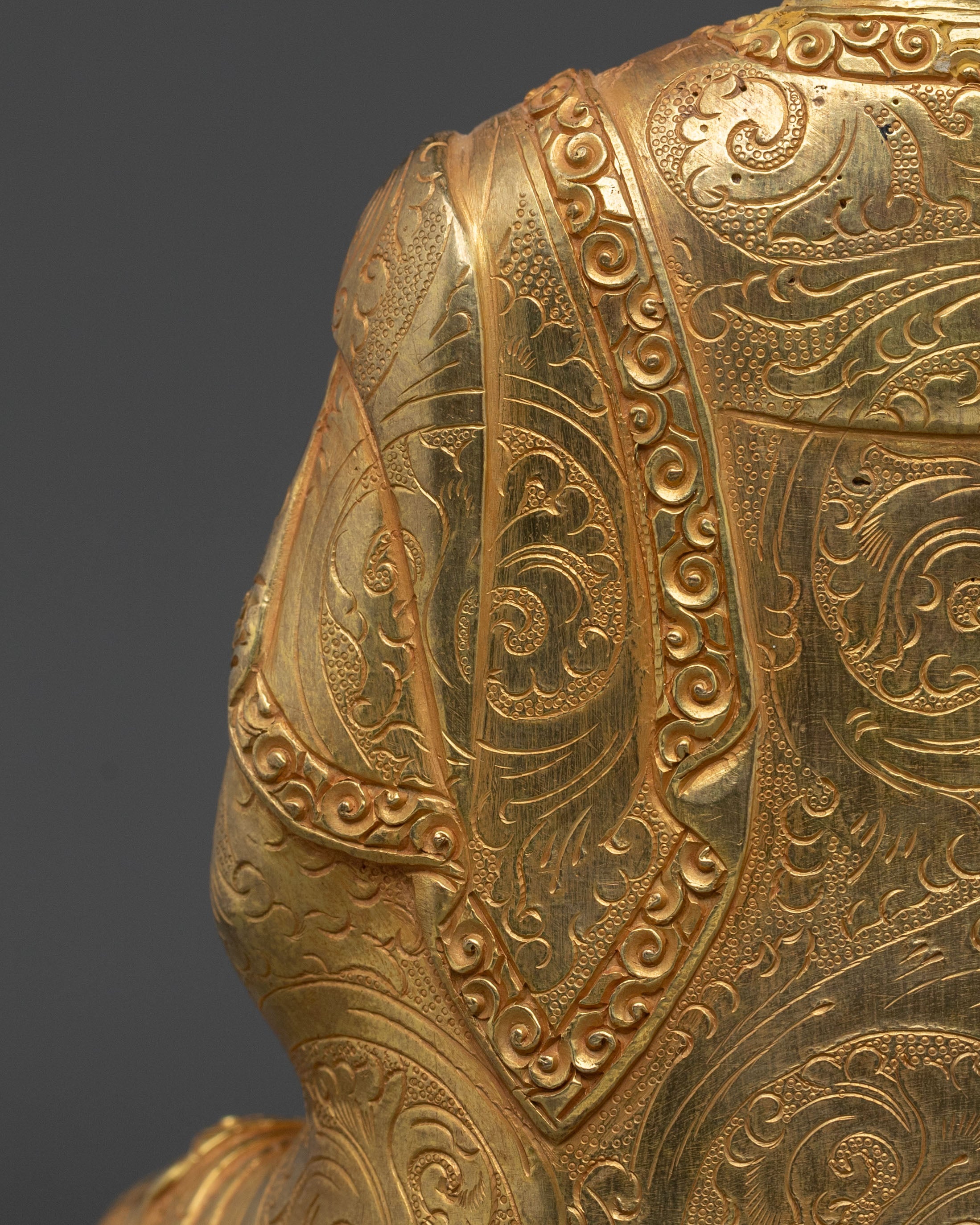 Amitabha Buddha Blessing Sculpture - 24K Gold Gilded