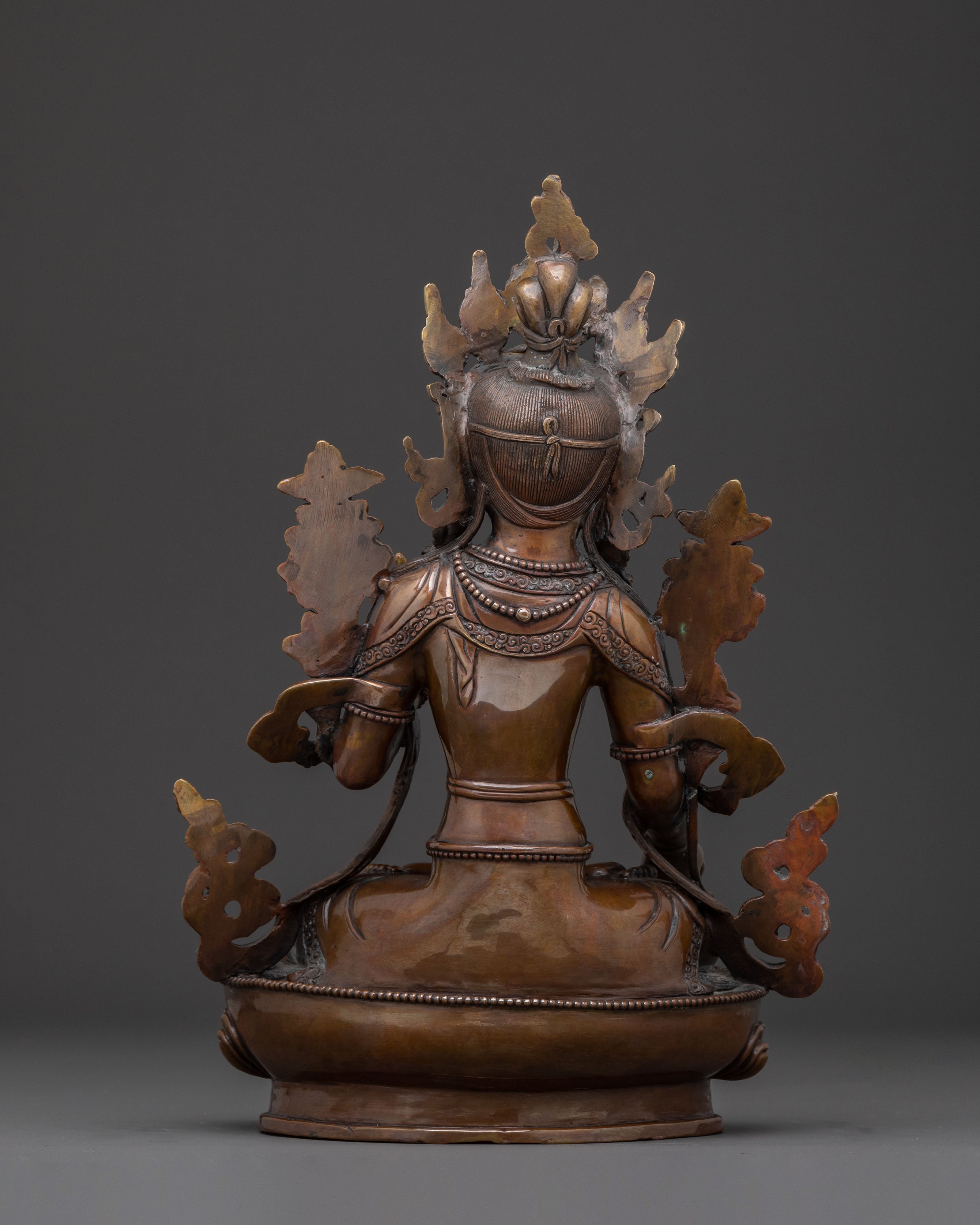 White Tara Oxidized Copper Statue | Spiritual Icon