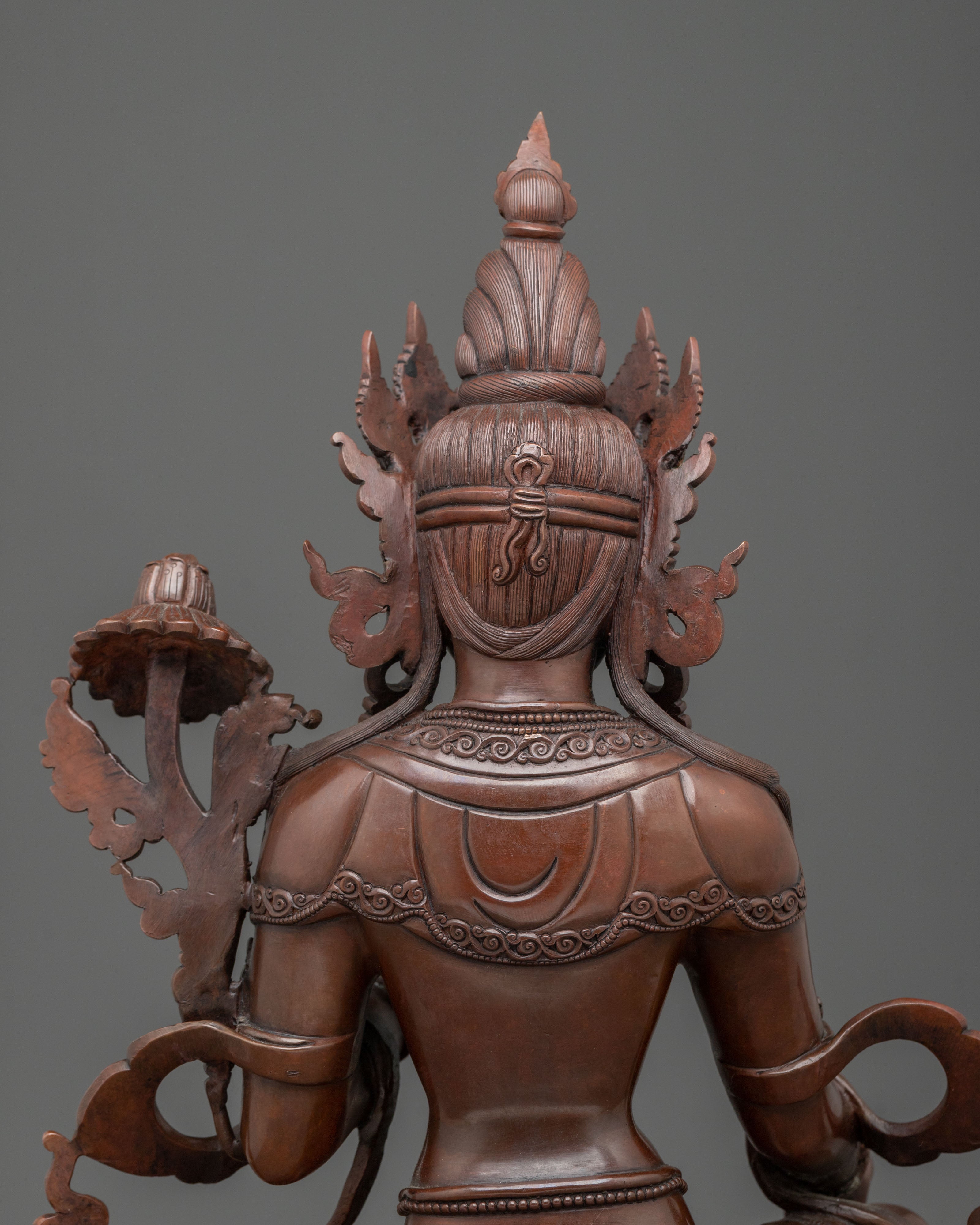 Bodhisattva Sacred Figurine | Oxidized Copper Statue
