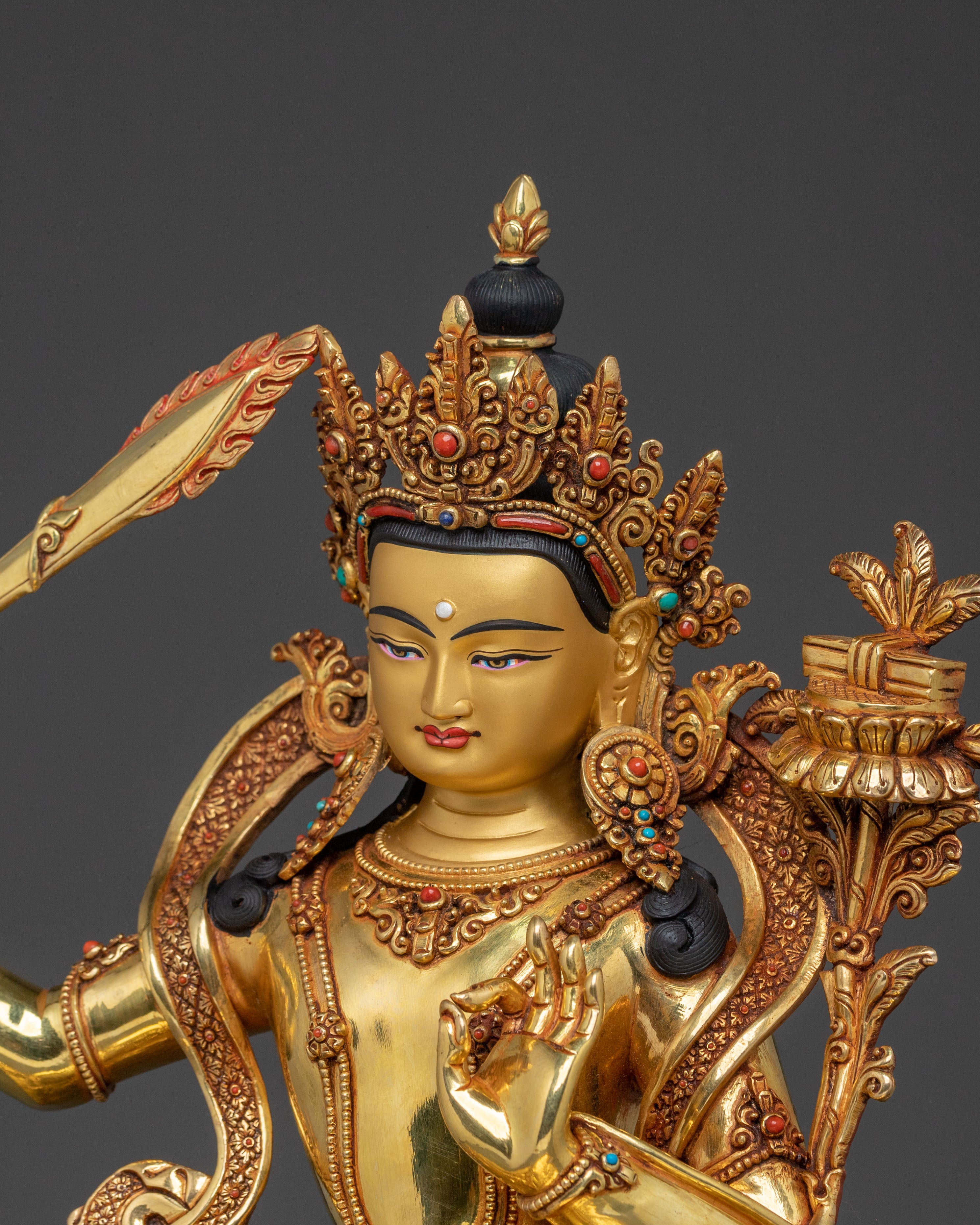 Spiritual Manjushri Statue | Buddhist Altar Sculpture
