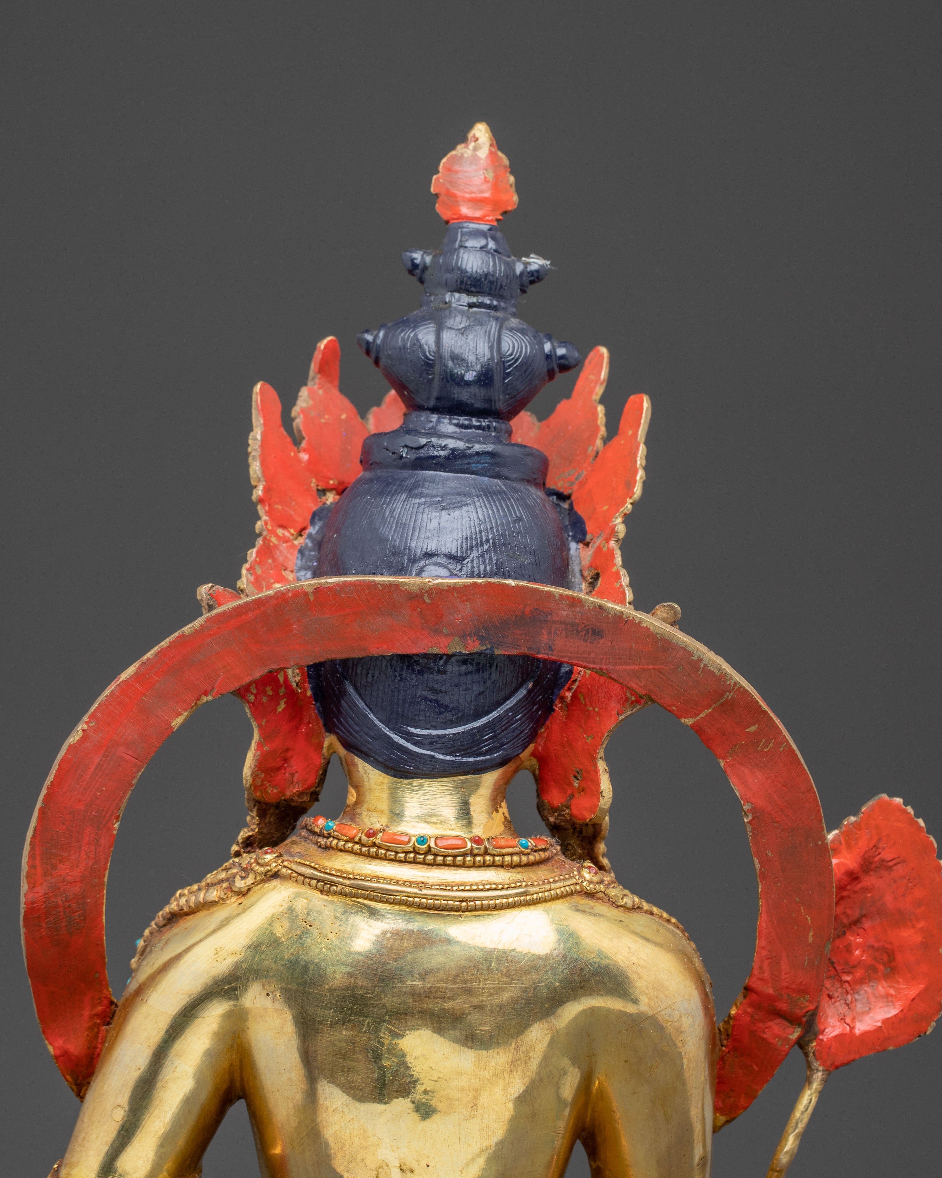 Handmade Kshitigarbha Golden Statue | Guardian of the Underworld