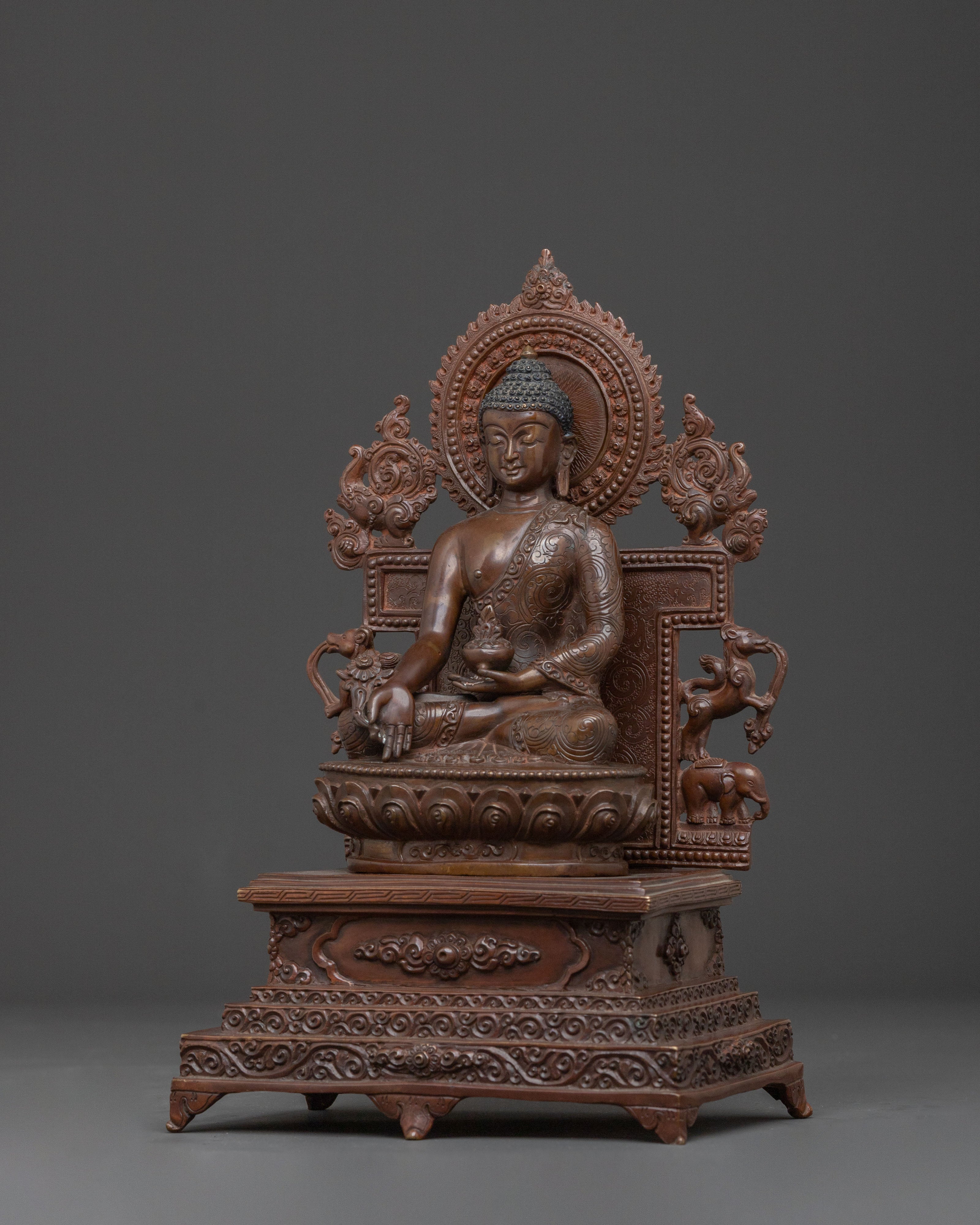 Sangye Menla Spiritual Figure | Oxidized Copper Body
