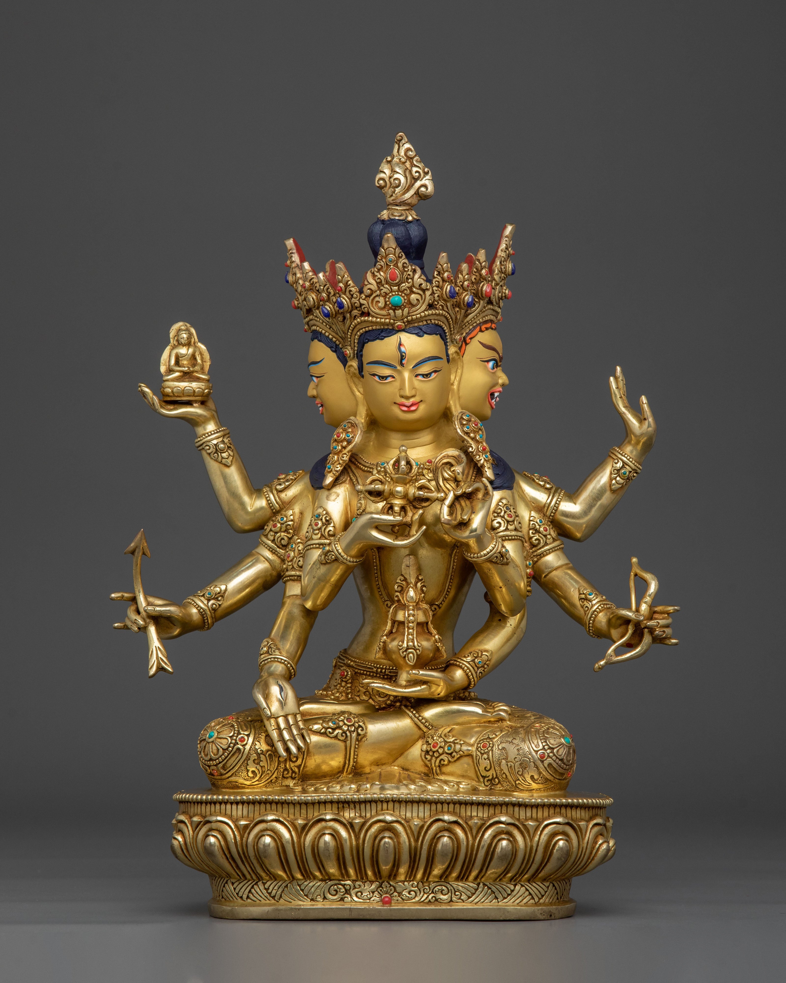 Namgyalma Three Faced Deity Sculpture