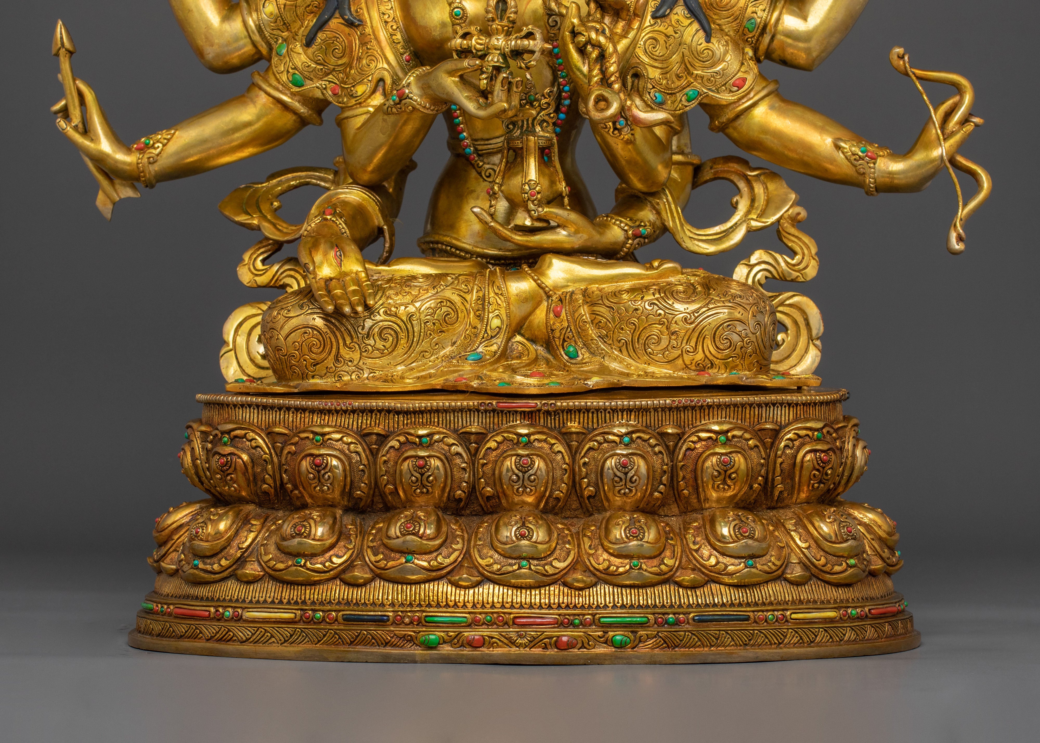 Sacred Namgyalma Sculpture: 24K Gold Gilded