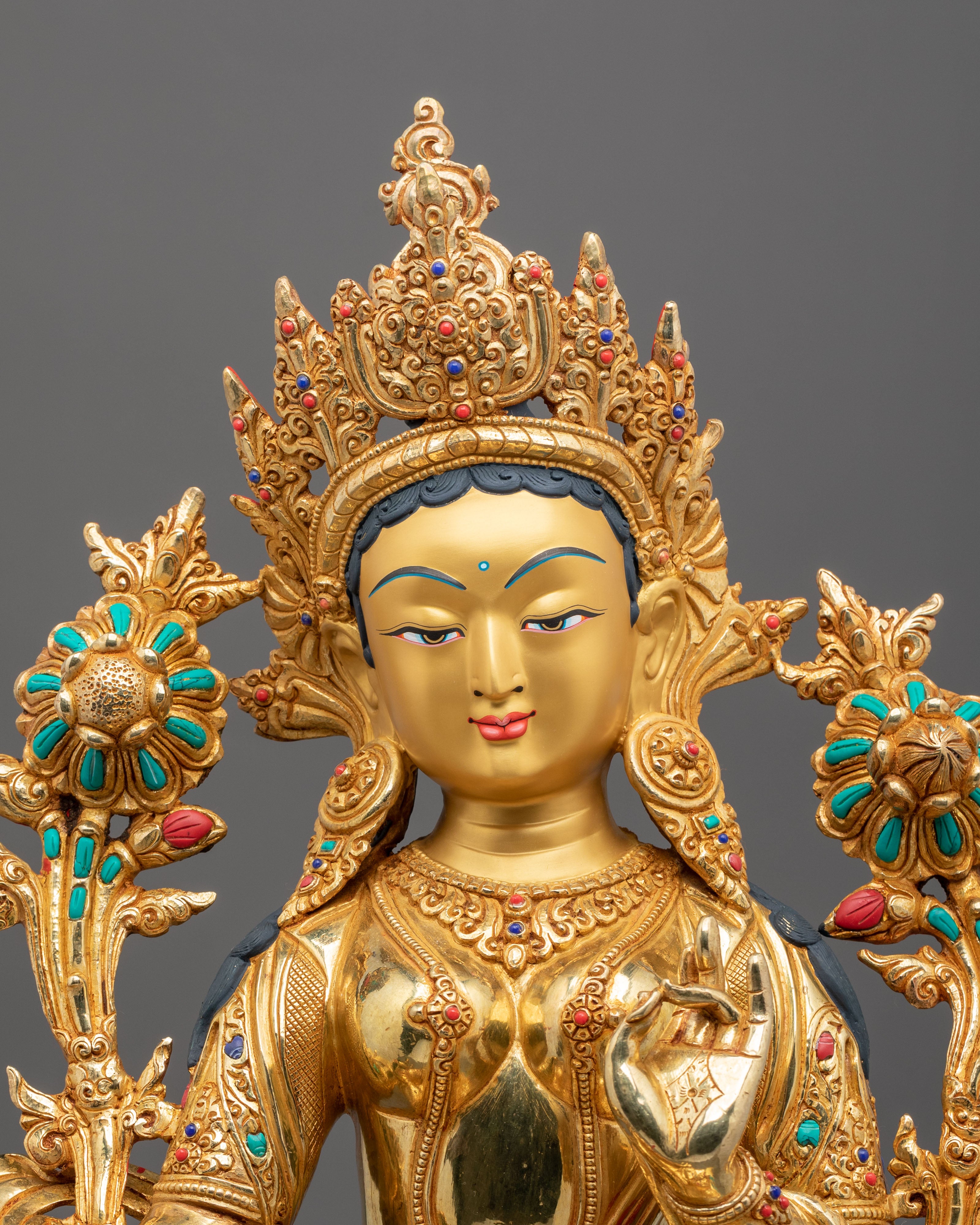 Shyamatara Statue | Hand-Carved 24k Gold Gilding Statue
