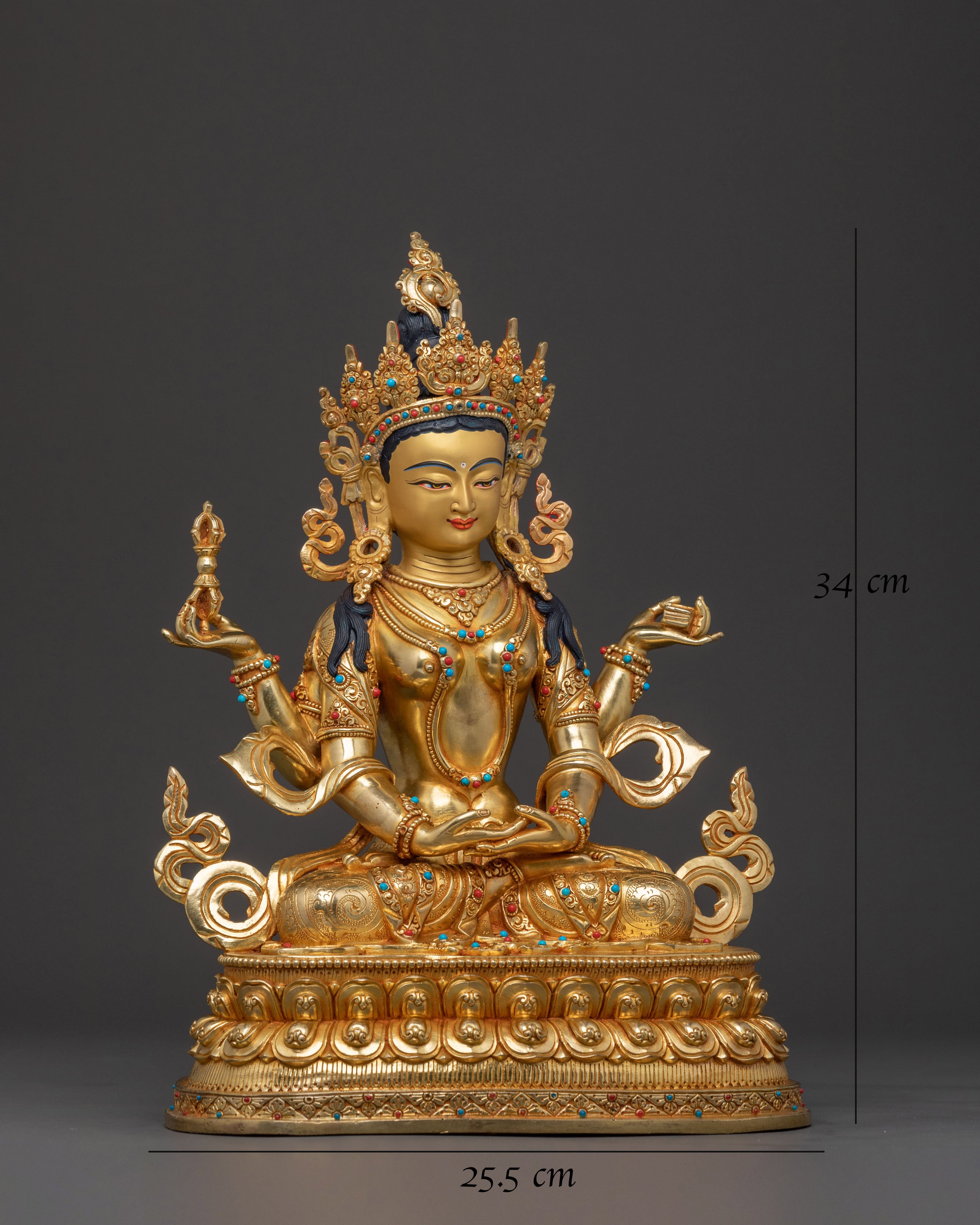 Prajnaparamita Spiritual Statue | 24K Gold Gilded Icon