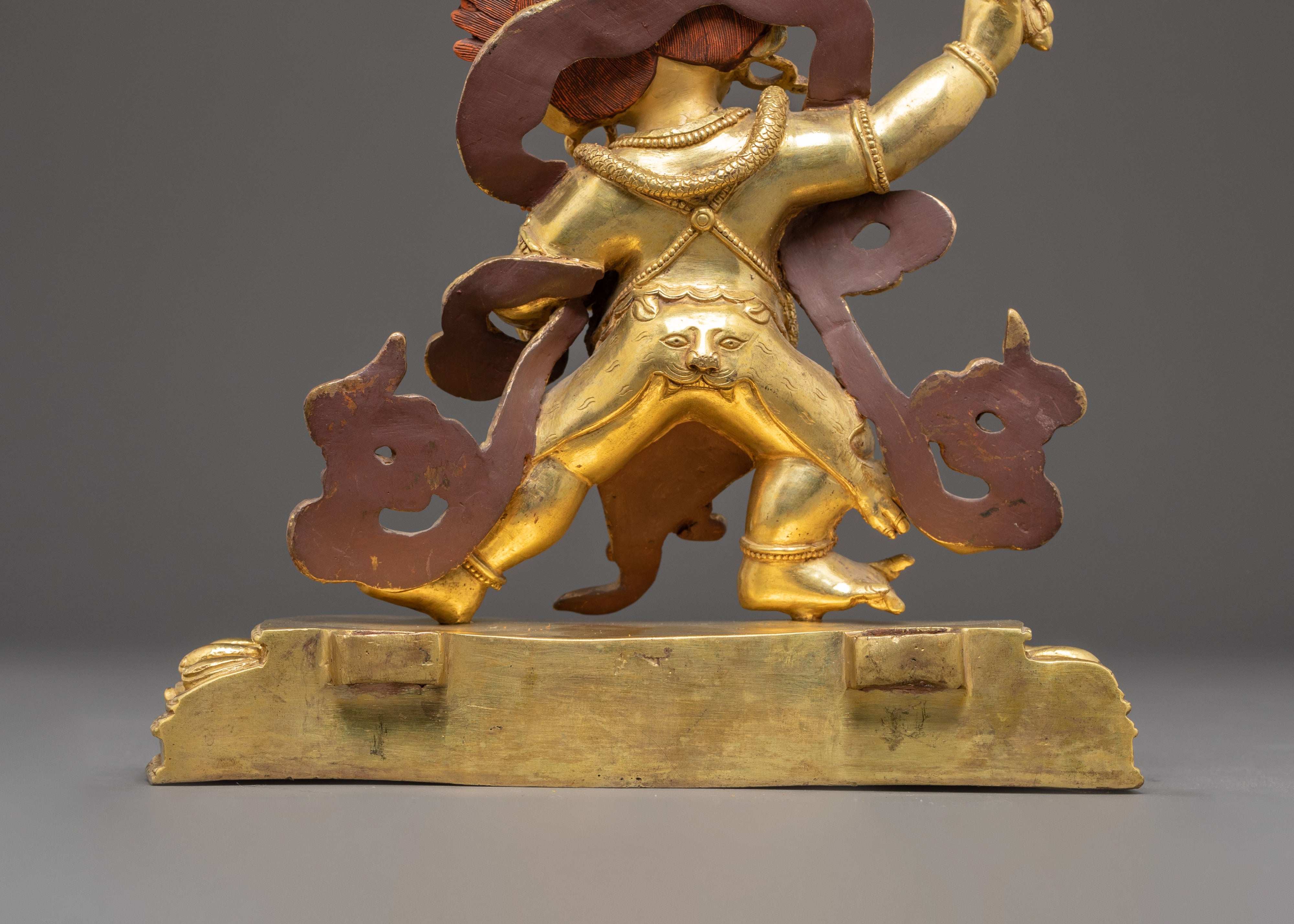 Golden Vajrapani Handmade Statue of Protection | Fierce Guardian