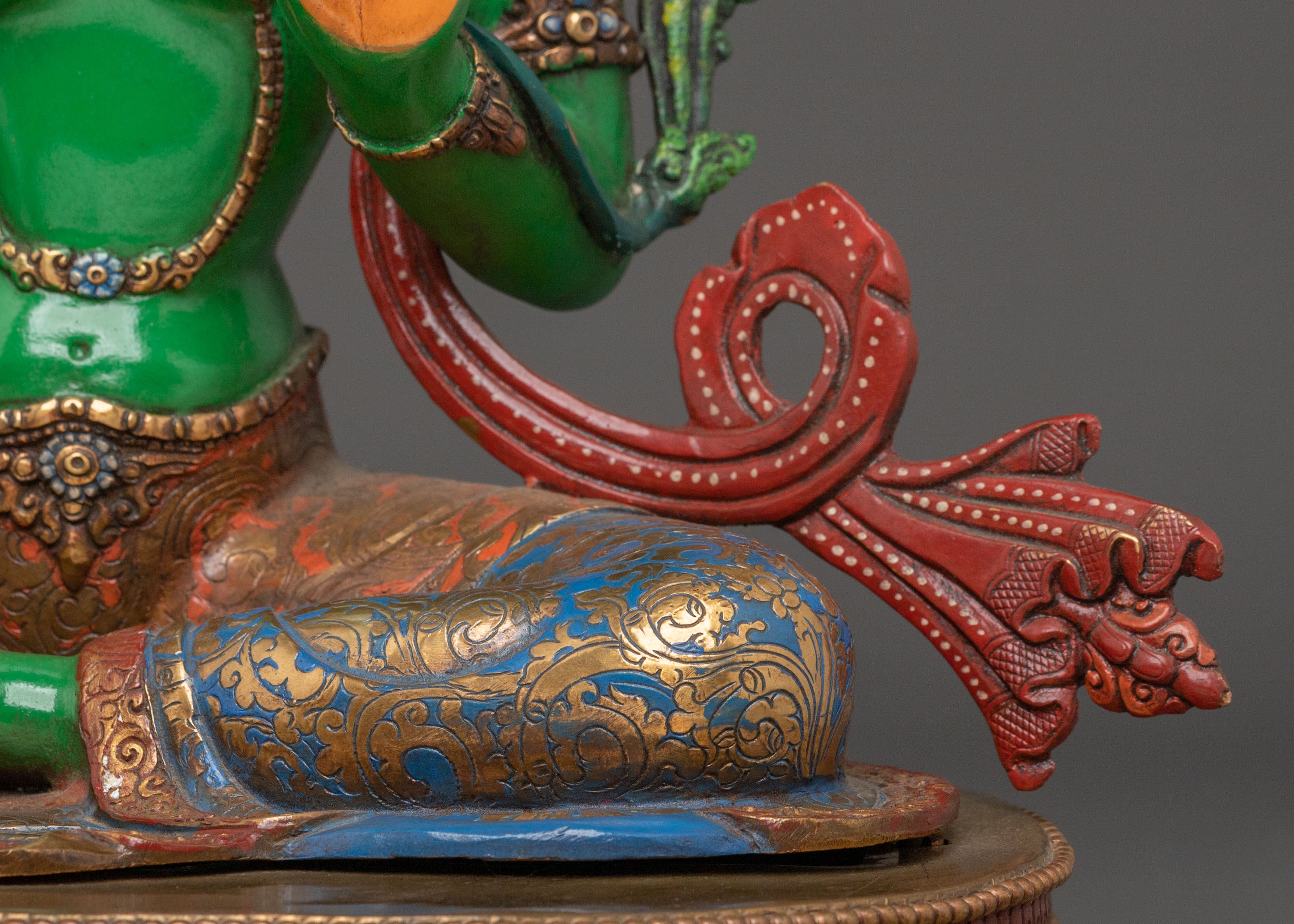 A Serene Peaceful Guardian Green Tara Statue