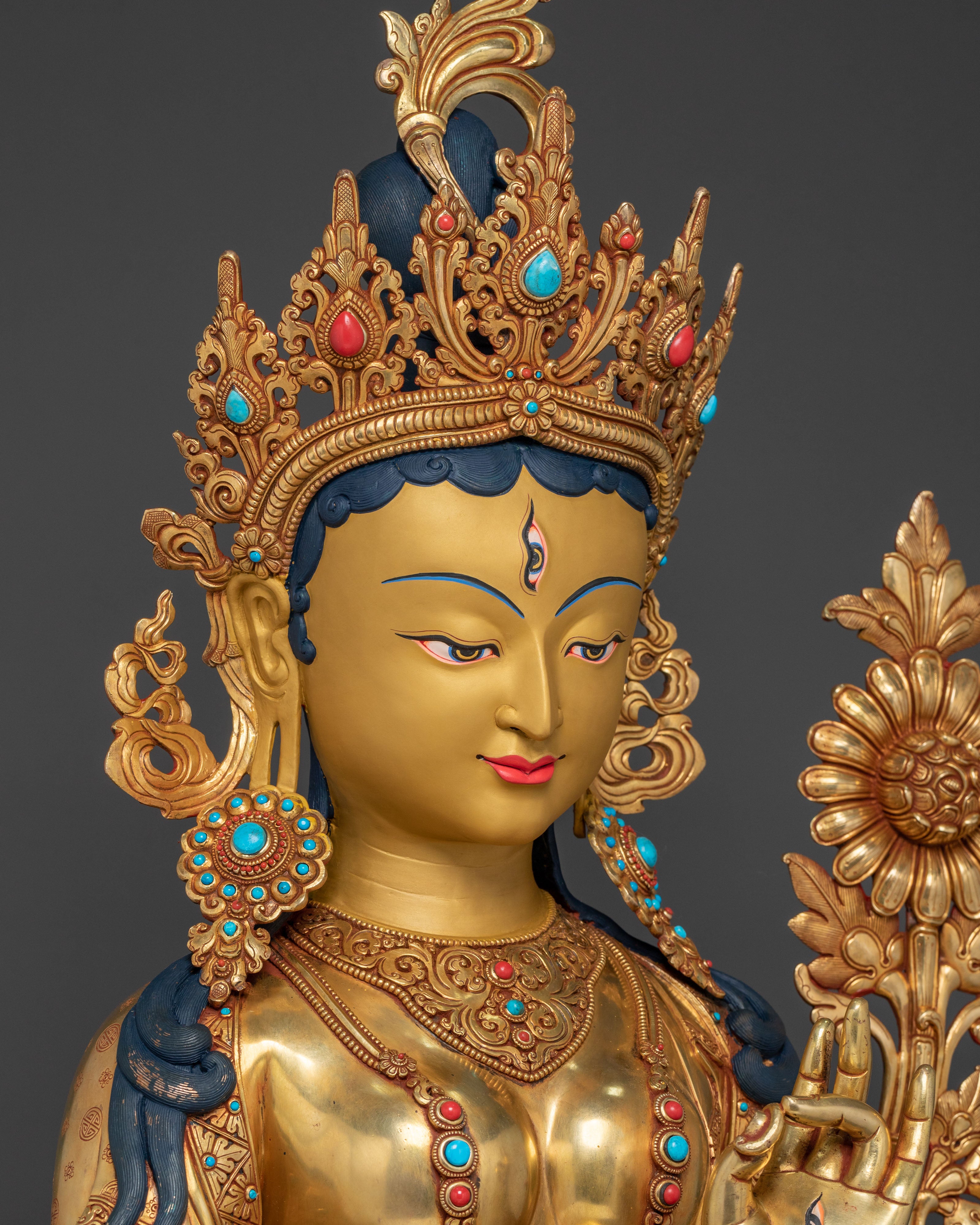 White Tara Figurine: Divine Goddess of Longevity