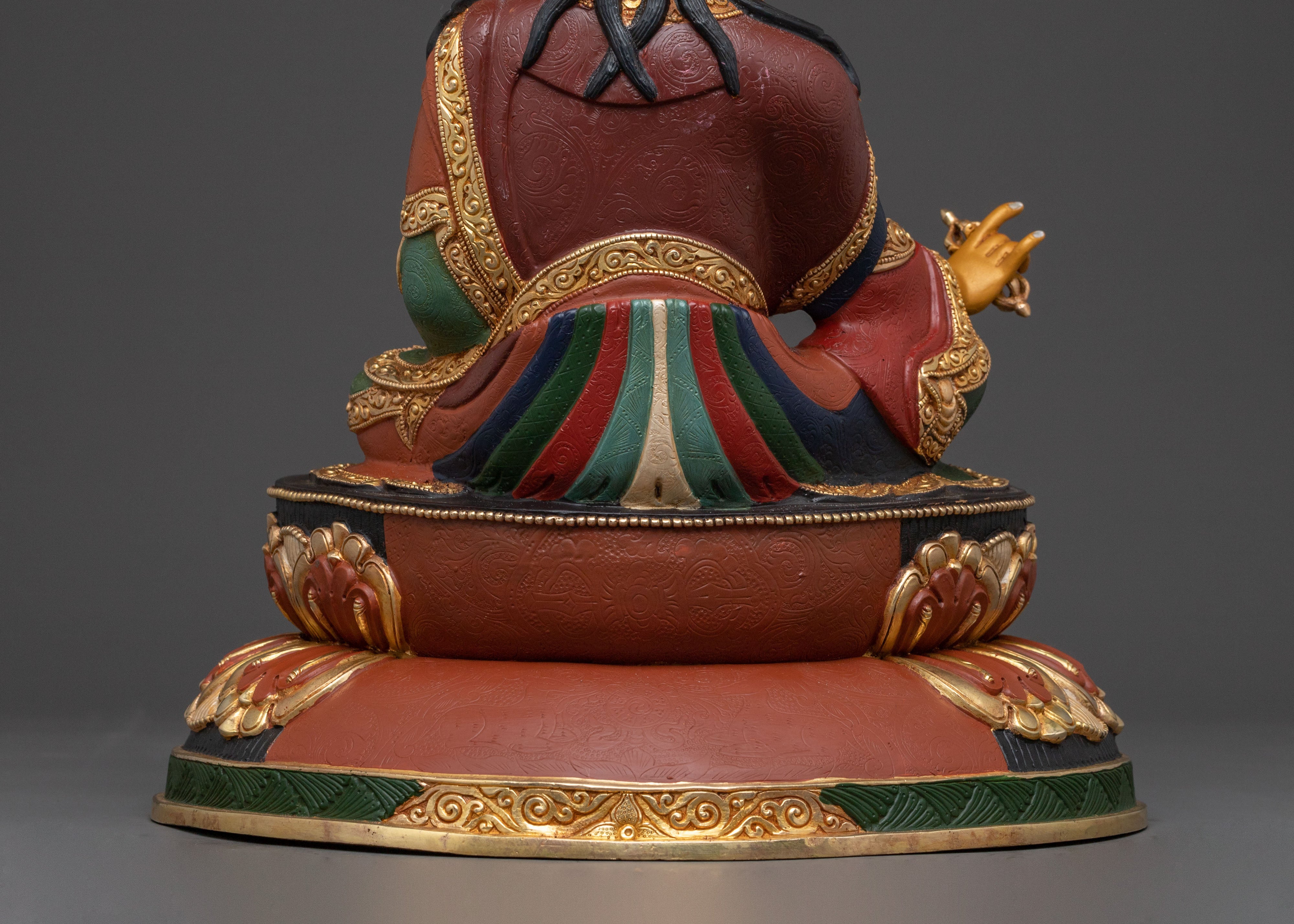 Guru Rinpoche Divine Statue – Gilded Copper Art