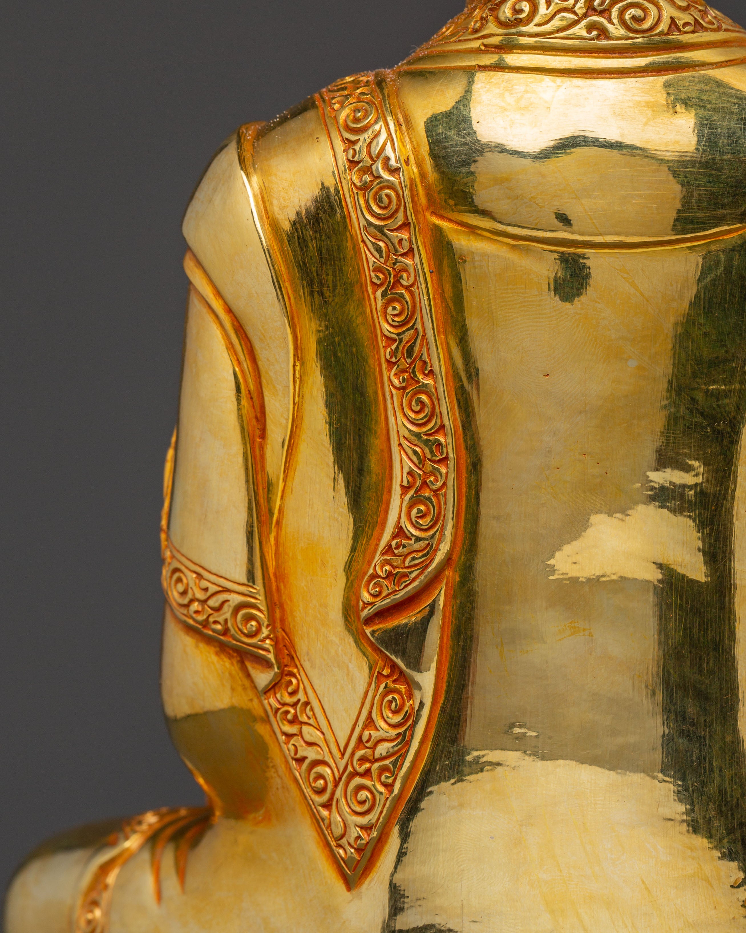 Sage Shakyamuni Buddha Statue - 24K Gold Gilded